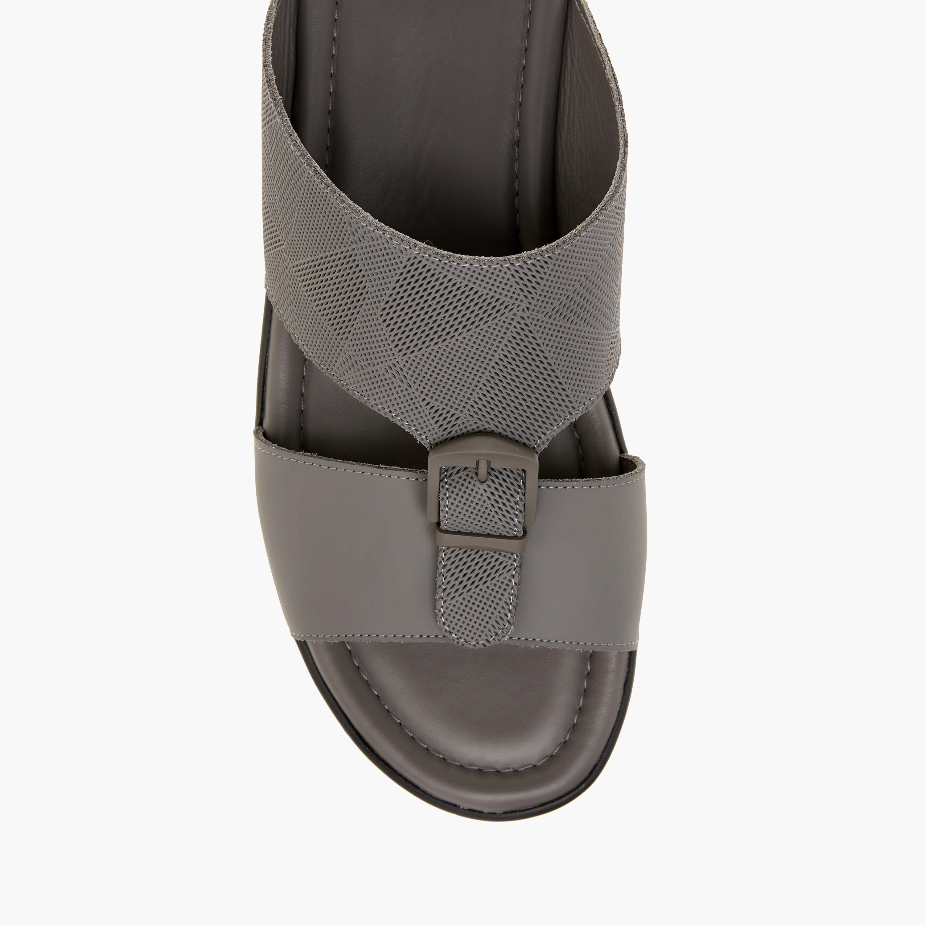 LBL by Shoexpress Textured Slip-On Arabic Sandals with Buckle Detail-men-shoes-sandals-image-3