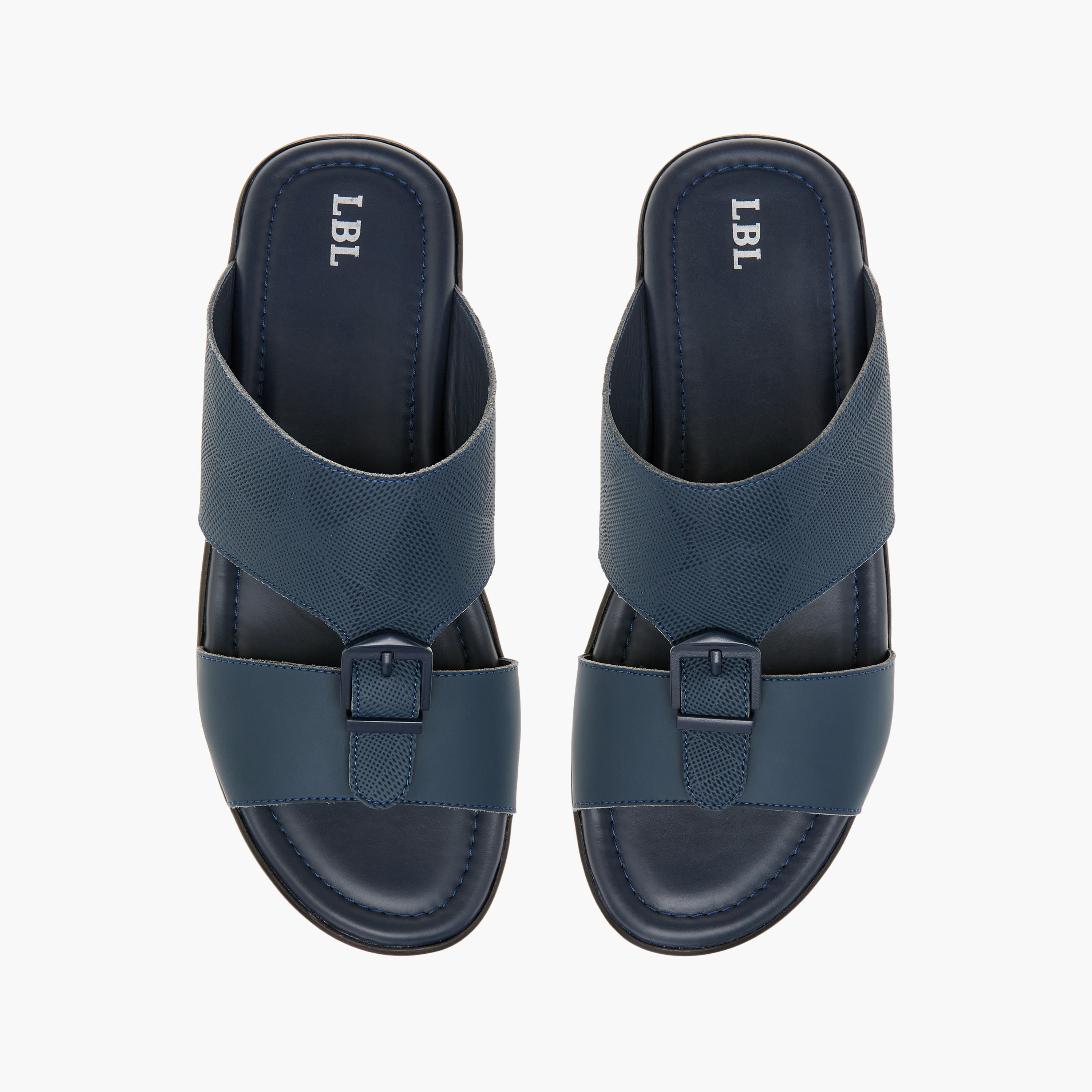 LBL by Shoexpress Textured Slip-On Arabic Sandals with Buckle Detail-men-shoes-sandals-image-1