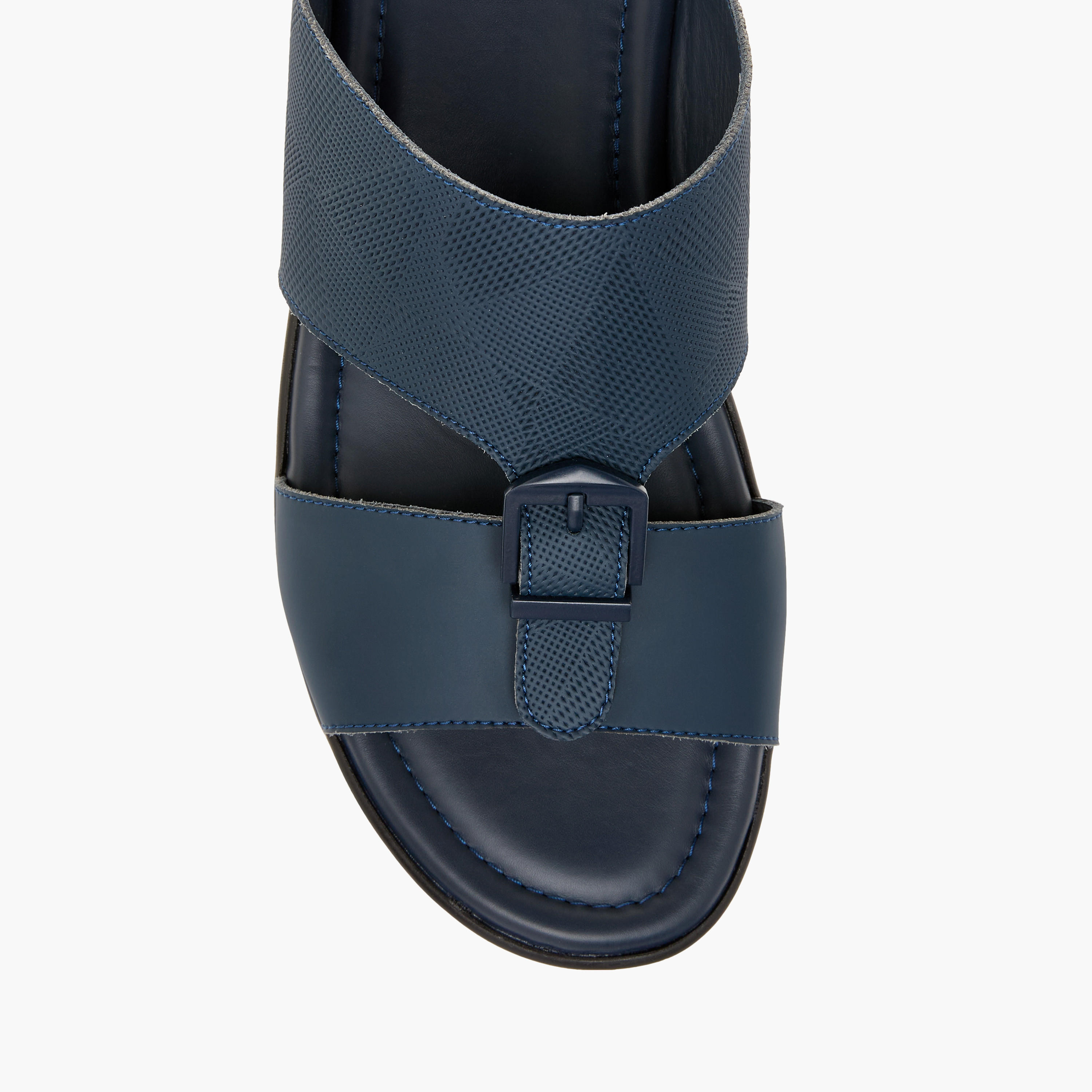 LBL by Shoexpress Textured Slip-On Arabic Sandals with Buckle Detail-men-shoes-sandals-image-3