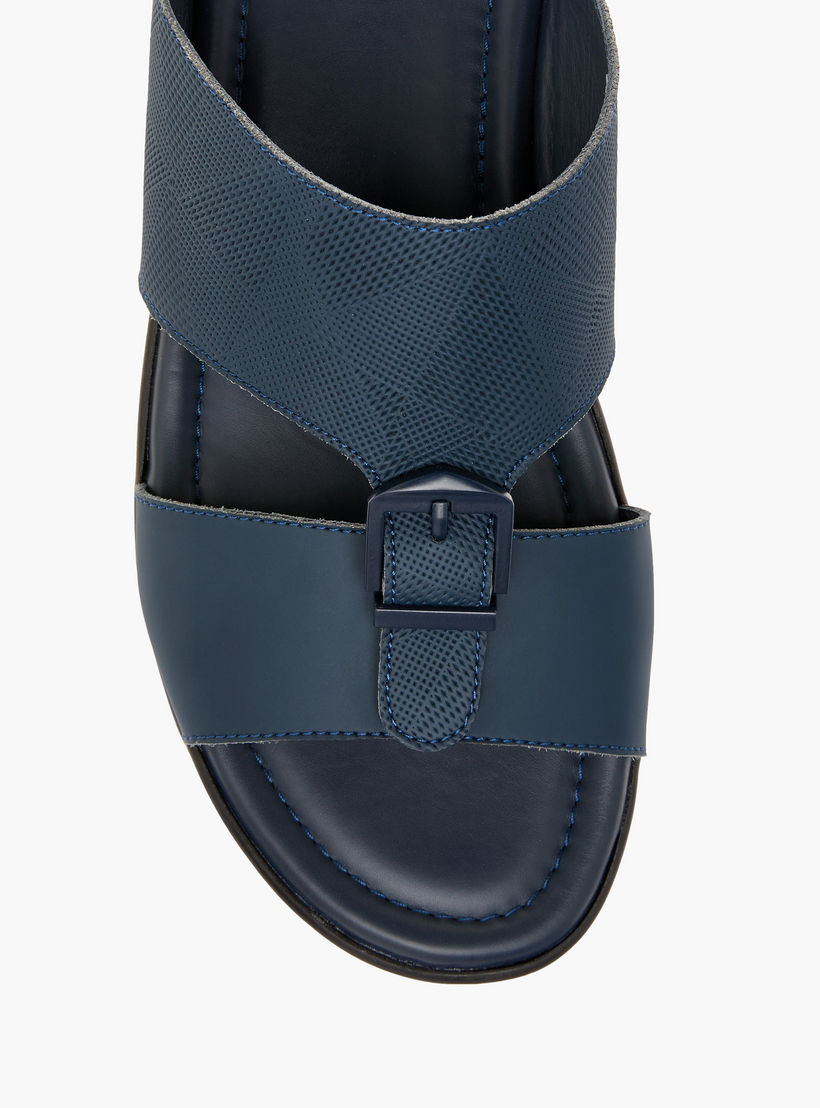 LBL by Shoexpress Textured Slip-On Arabic Sandals with Buckle Detail-men-shoes-sandals-image-3