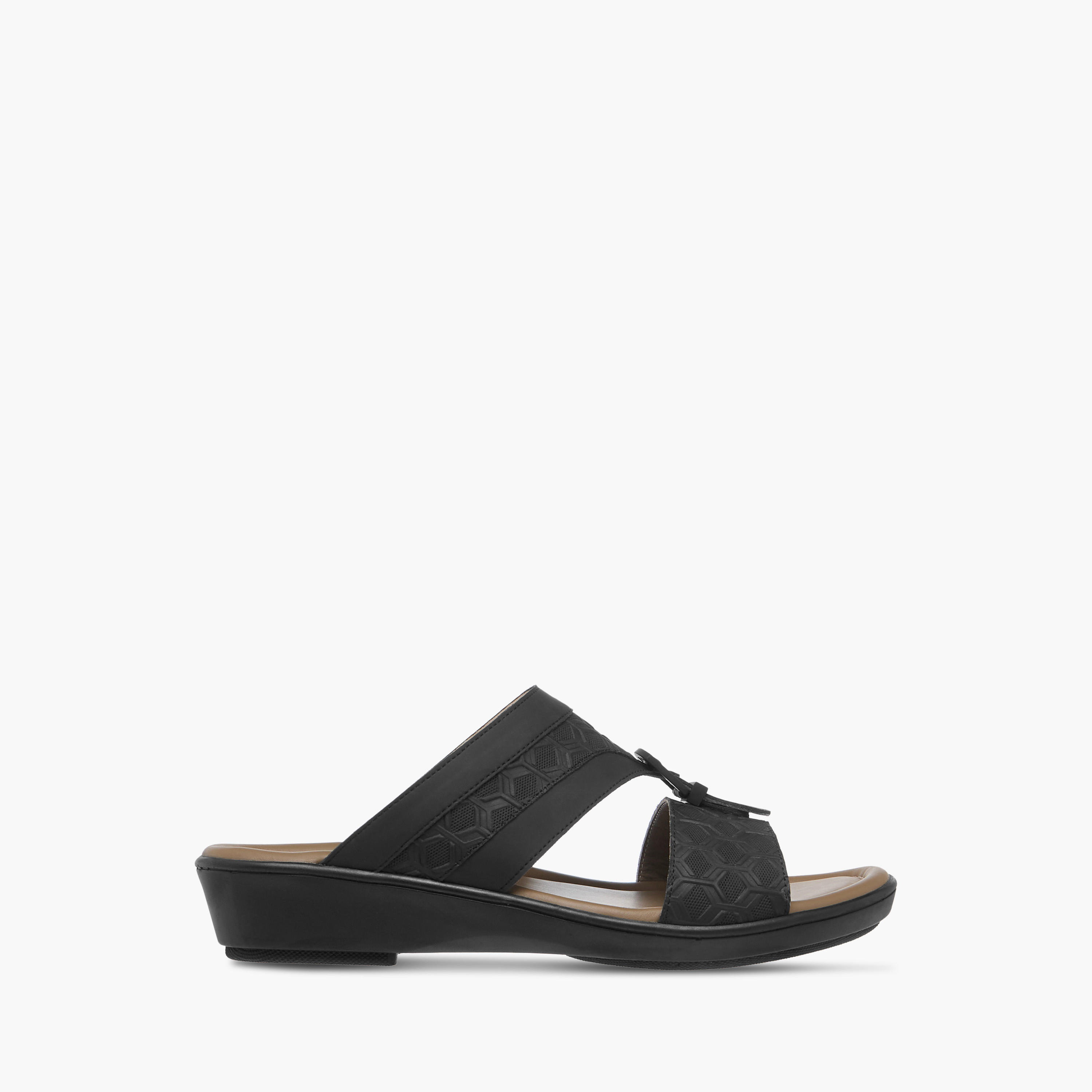 LBL by Shoexpress Textured Slip-On Arabic Sandals with Buckle Detail-men-shoes-sandals-image-2