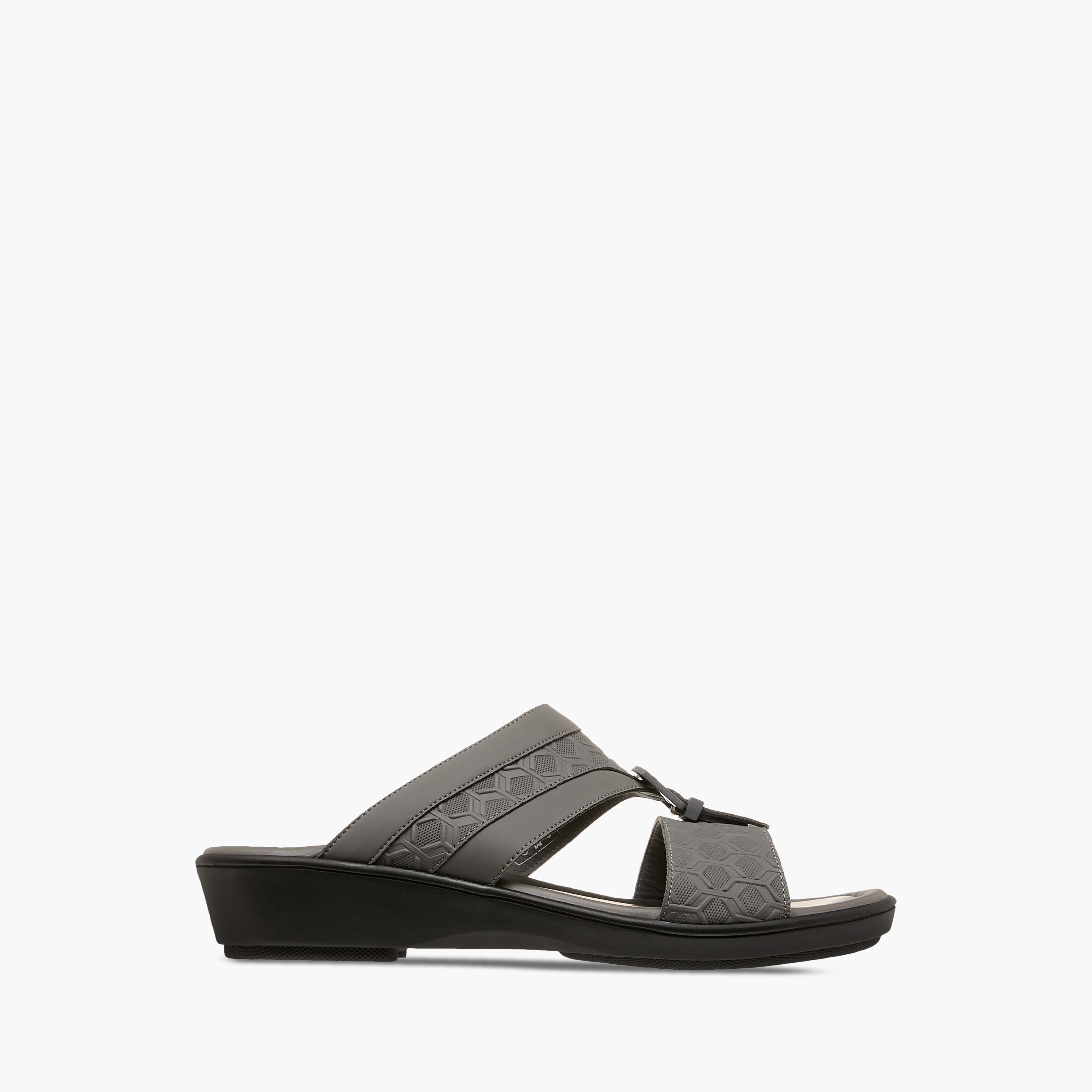 LBL by Shoexpress Textured Slip-On Arabic Sandals with Buckle Detail-men-shoes-sandals-image-2