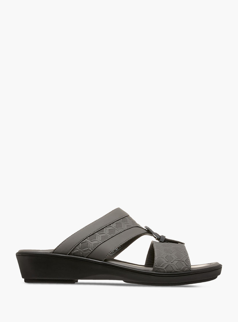 LBL by Shoexpress Textured Slip-On Arabic Sandals with Buckle Detail-men-shoes-sandals-image-2