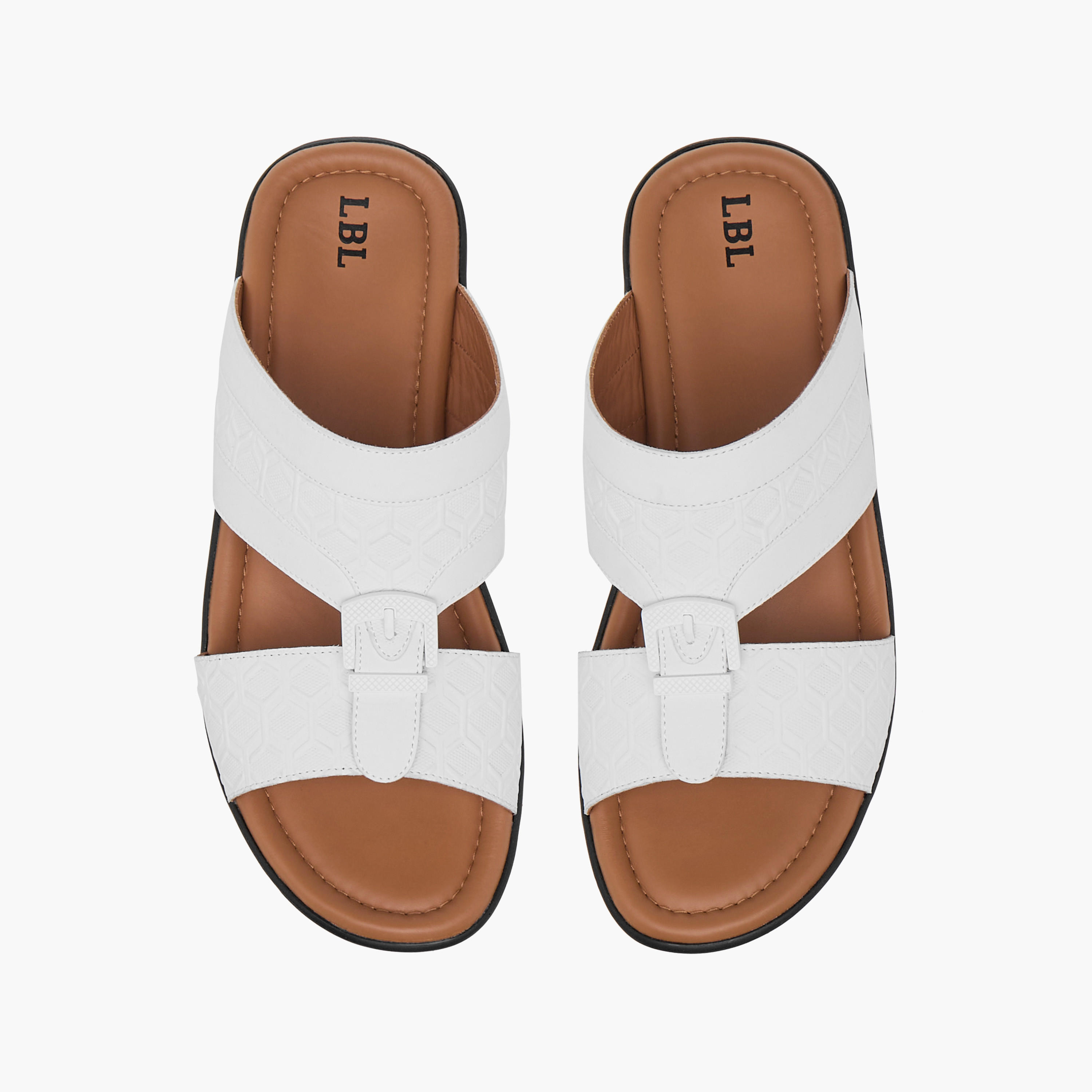 LBL by Shoexpress Textured Slip-On Arabic Sandals with Buckle Detail-men-shoes-sandals-image-1