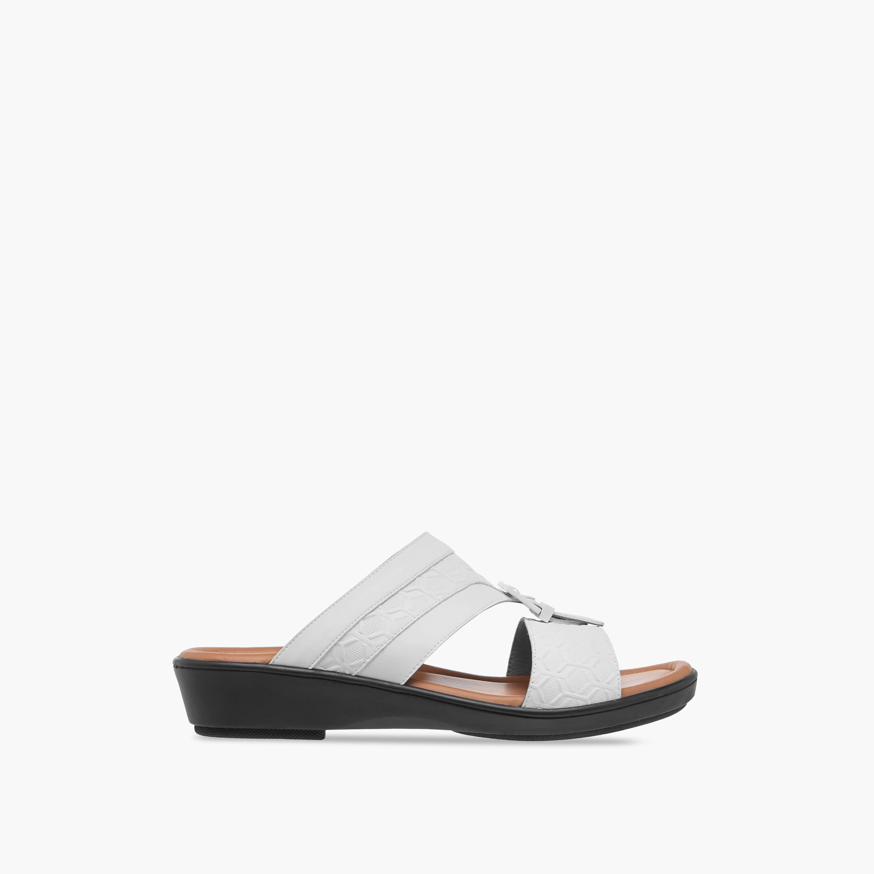 LBL by Shoexpress Textured Slip-On Arabic Sandals with Buckle Detail-men-shoes-sandals-image-2