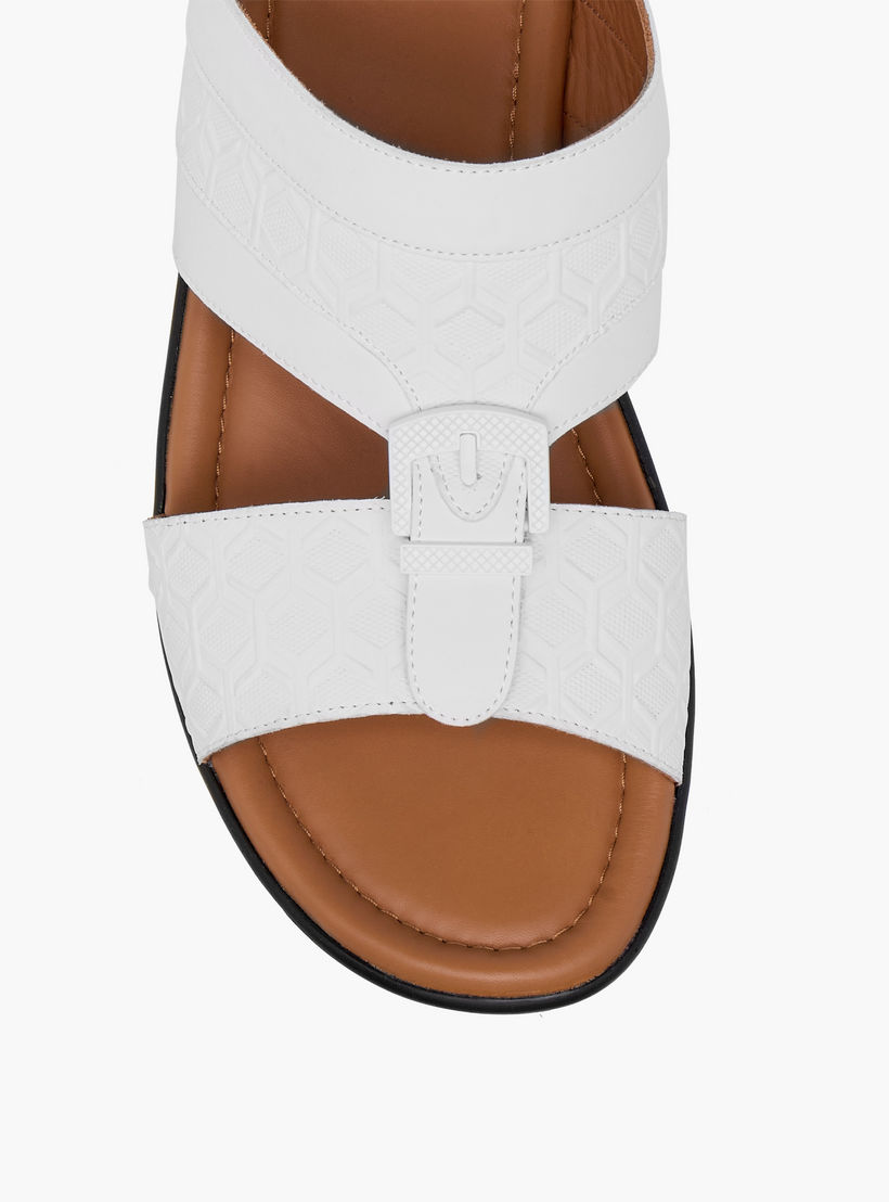 LBL by Shoexpress Textured Slip-On Arabic Sandals with Buckle Detail-men-shoes-sandals-image-3