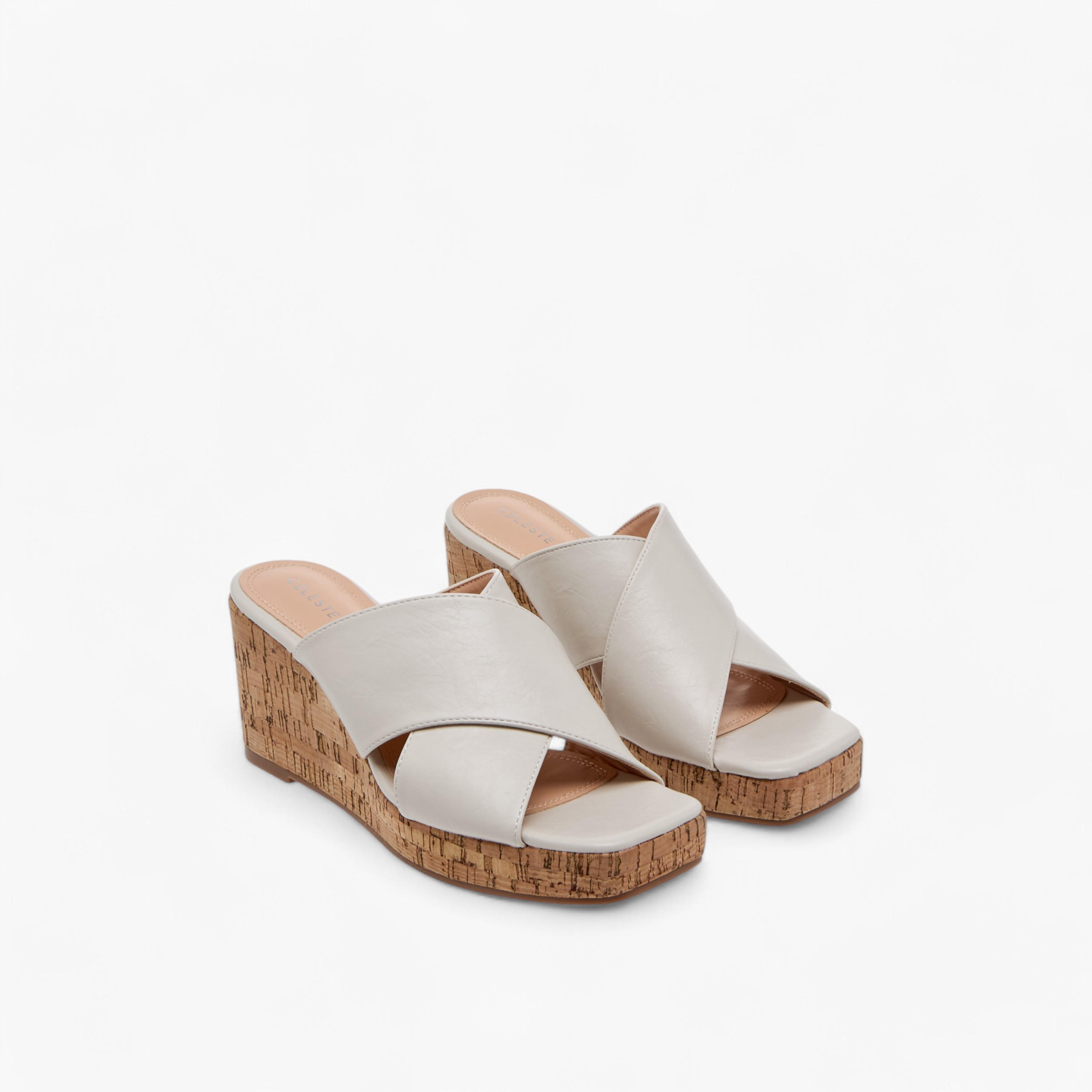 Celeste Women's Solid Slip-On Sandals with Wedge Heels-women-shoes-sandals-heeled-image-1