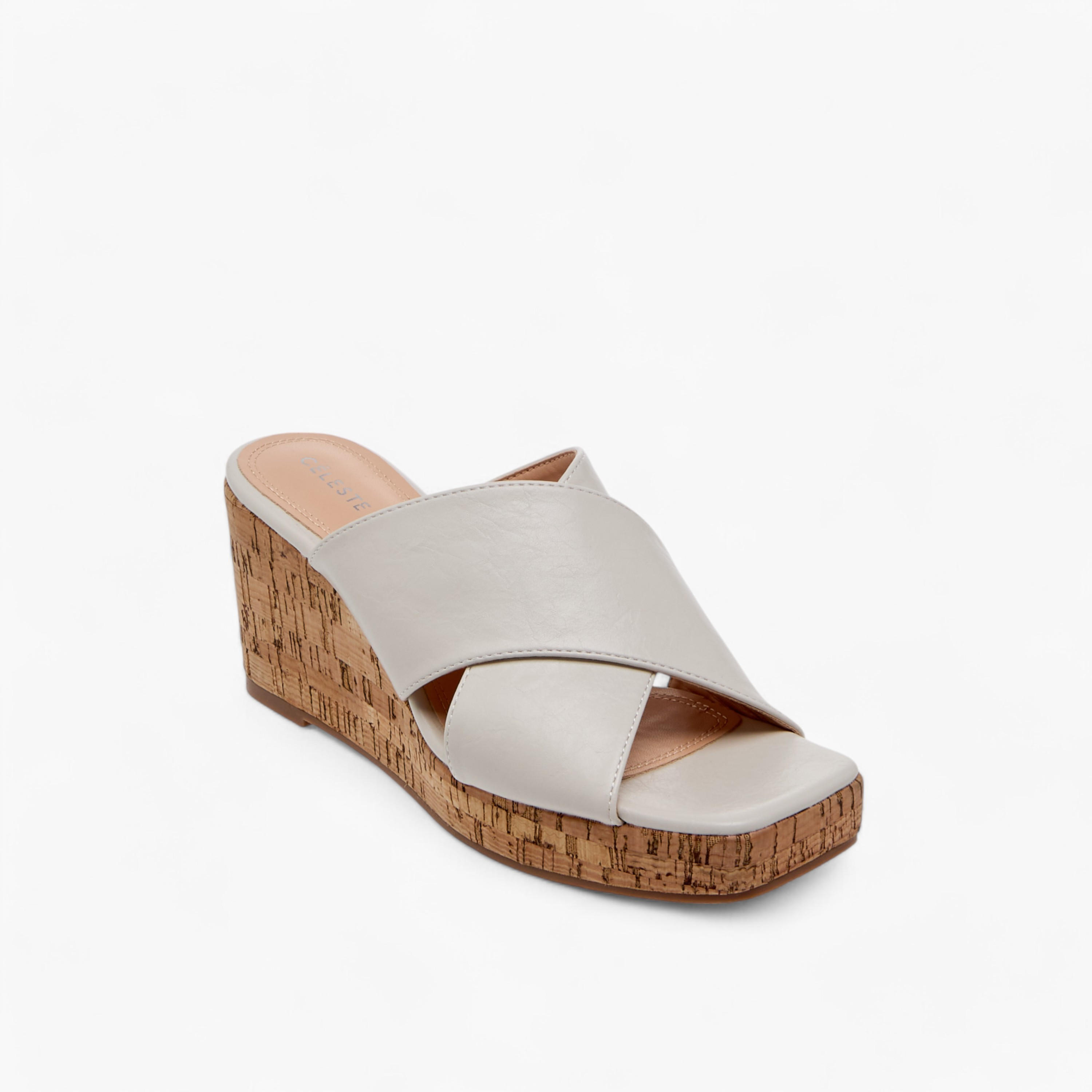 Celeste Women's Solid Slip-On Sandals with Wedge Heels-women-shoes-sandals-heeled-image-2