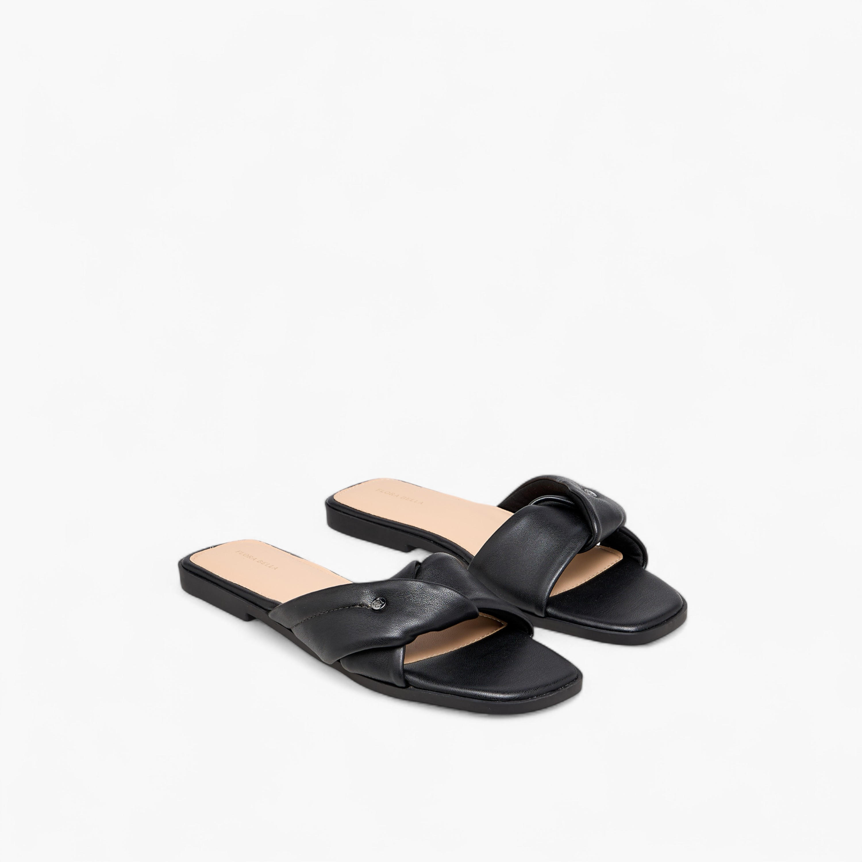 Flora Bella Solid Knot Detail Slip-On Flat Sandals-women-shoes-flats-sandals-image-1