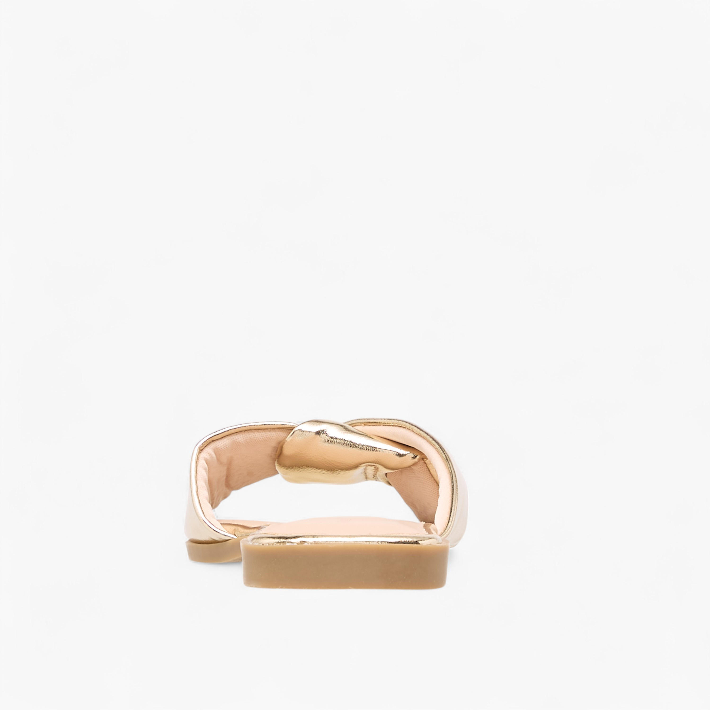 Flora Bella Solid Knot Detail Slip-On Flat Sandals-women-shoes-flats-sandals-image-5