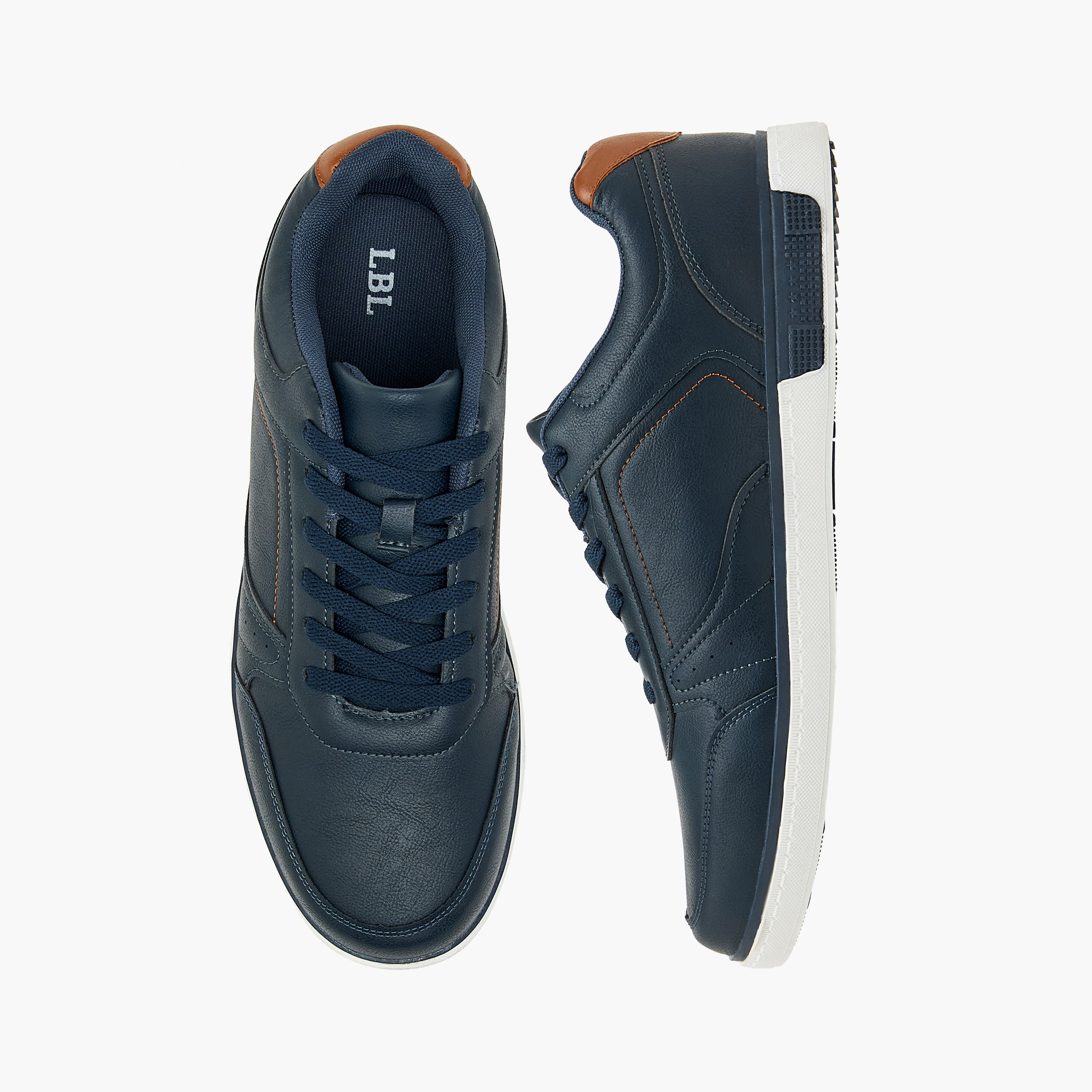 LBL by Shoexpress Panelled Ankle Sneakers with Lace-Up Closure-men-shoes-sneakers-image-1