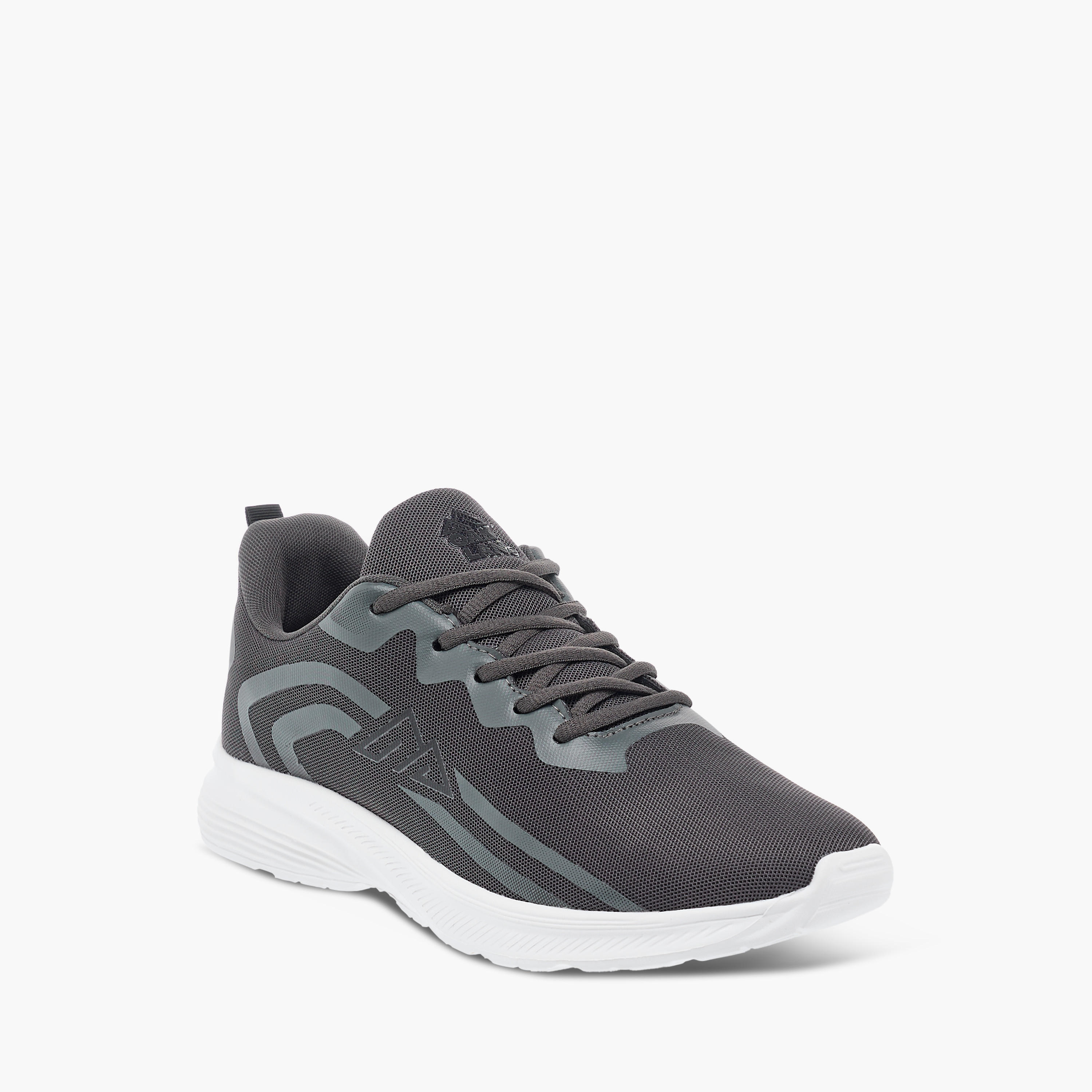Oaklan by Shoexpress Logo Print Sports Shoes with Lace-up Closure-sports-men-shoes-image-2