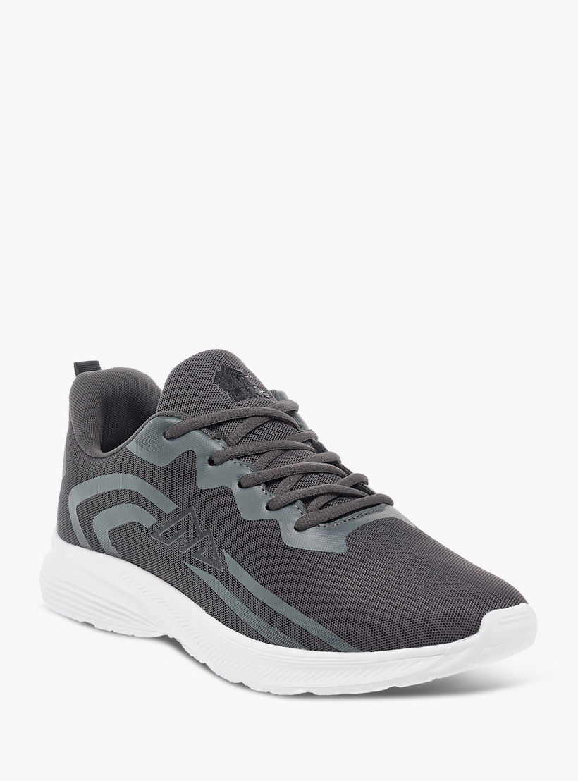 Oaklan by Shoexpress Logo Print Sports Shoes with Lace-up Closure-sports-men-shoes-image-2