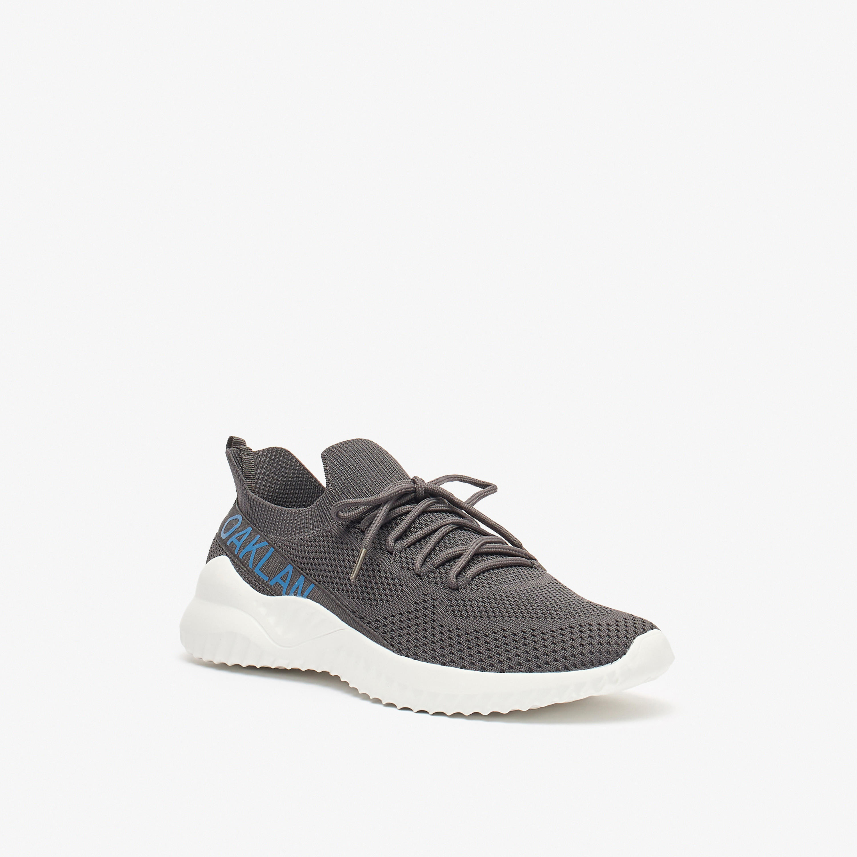 Oakland by Shoexpress Logo Print Slip-On Sports Shoes with Pull Tabs-sports-men-shoes-image-1