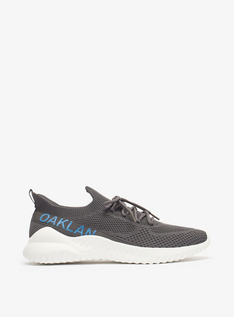 Oakland by Shoexpress Logo Print Slip-On Sports Shoes with Pull Tabs-sports-men-shoes-image-3