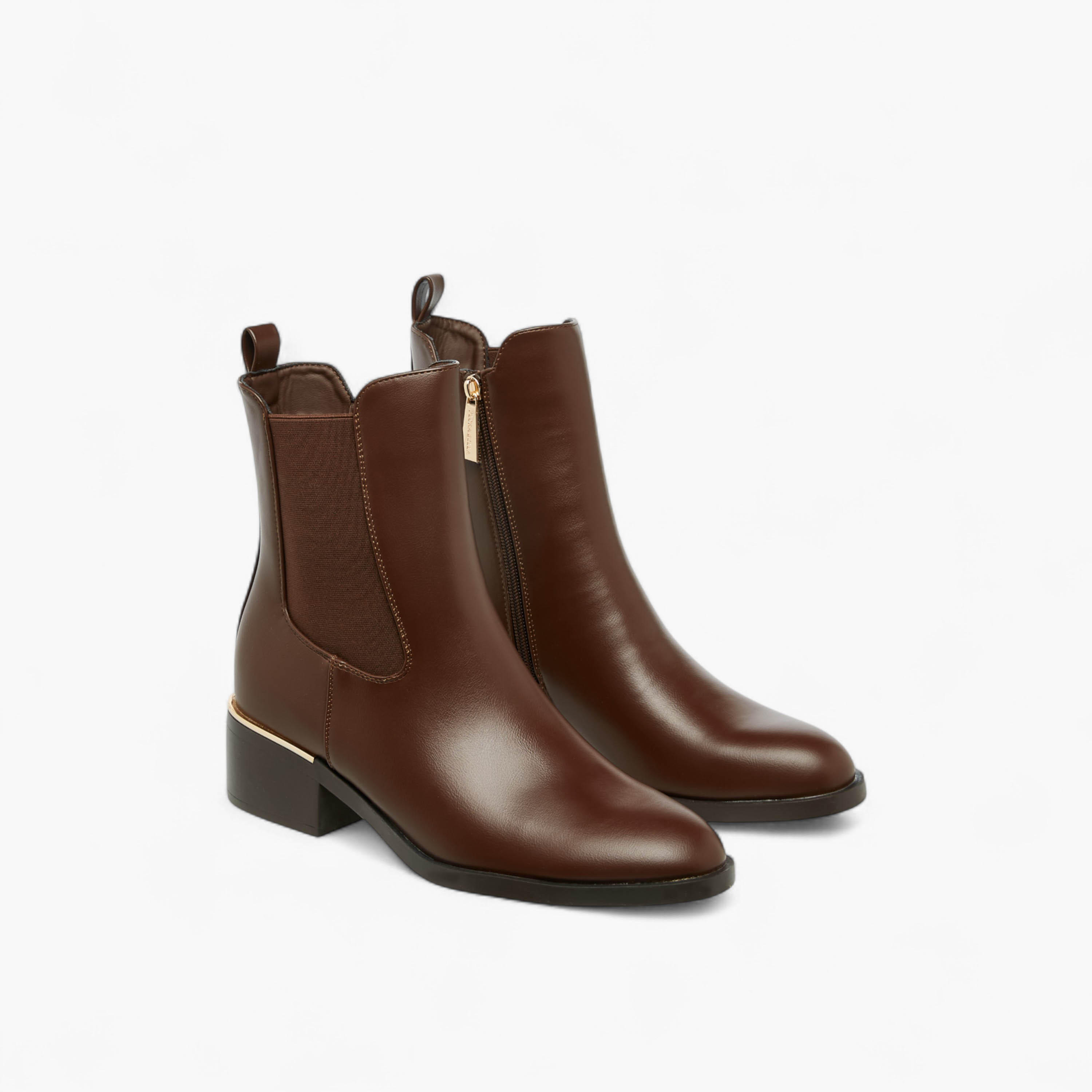 Flora Bella Solid Ankle Boots with Zip Closure-women-shoes-boots-image-1