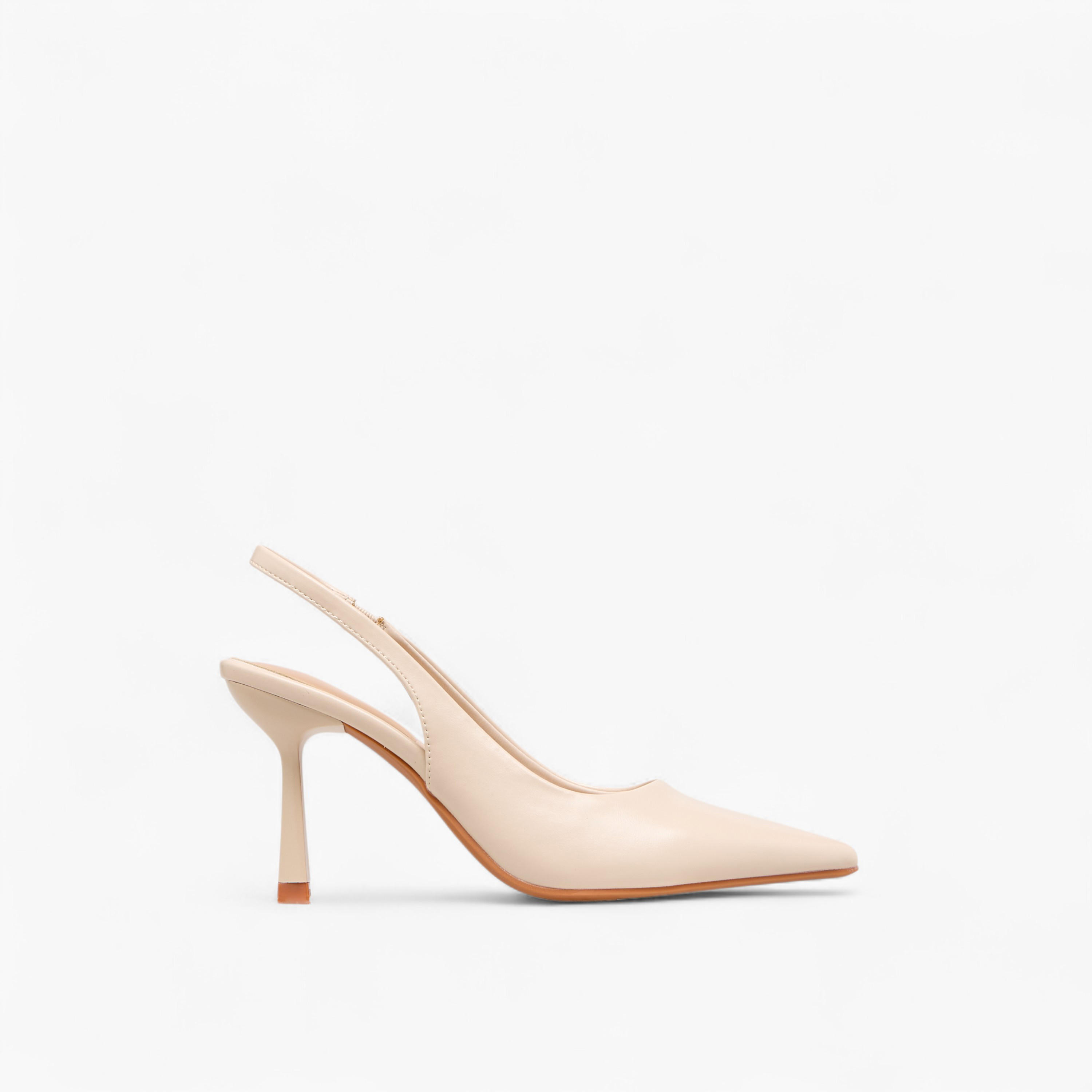 حذاء سادة بكعب ستيليتو وحزام خلفي من فلورا بيلا-women-shoes-heels-image-3