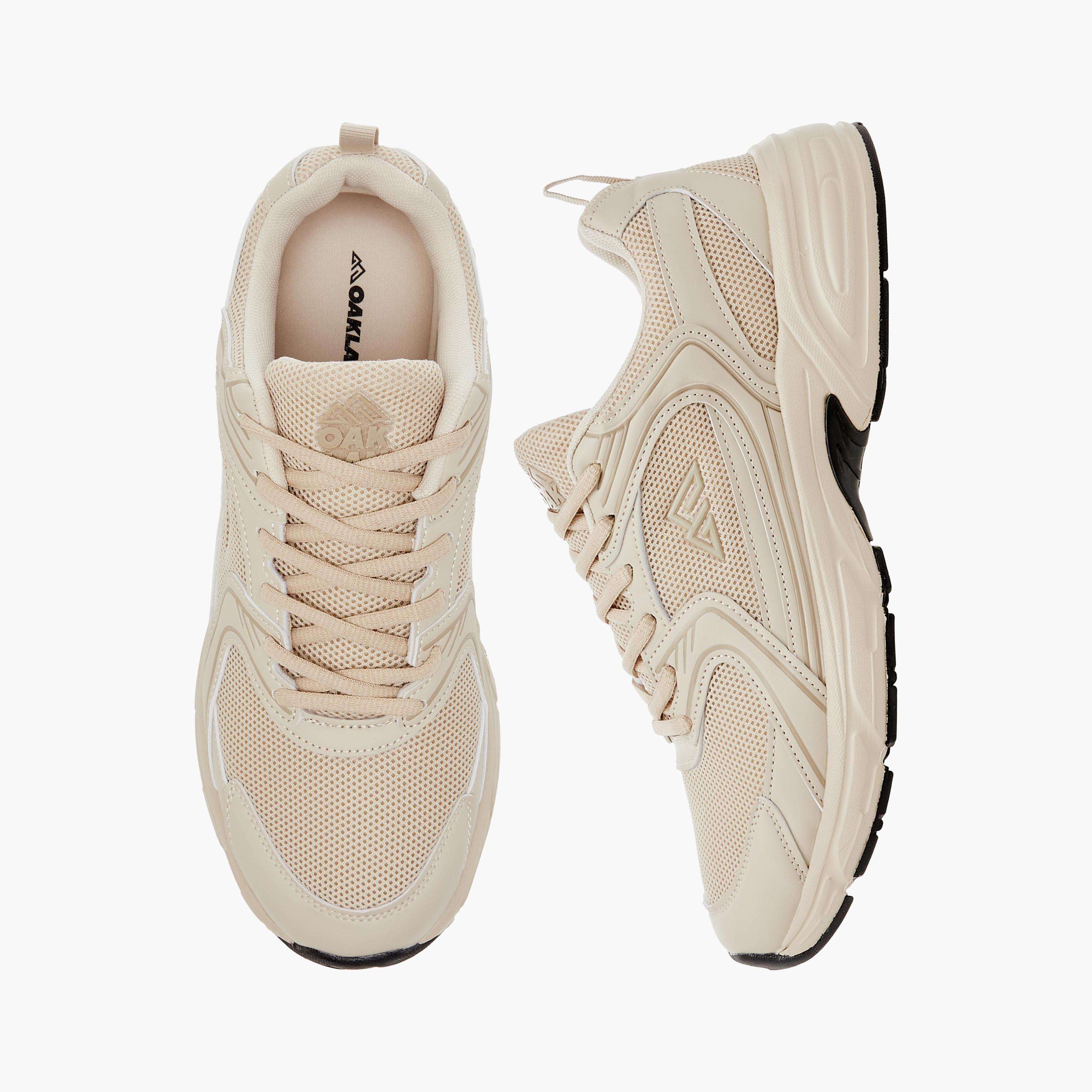 Oaklan by Shoexpress Mesh Panelled Sports Shoes with Lace-Up Closure-sports-men-shoes-image-1