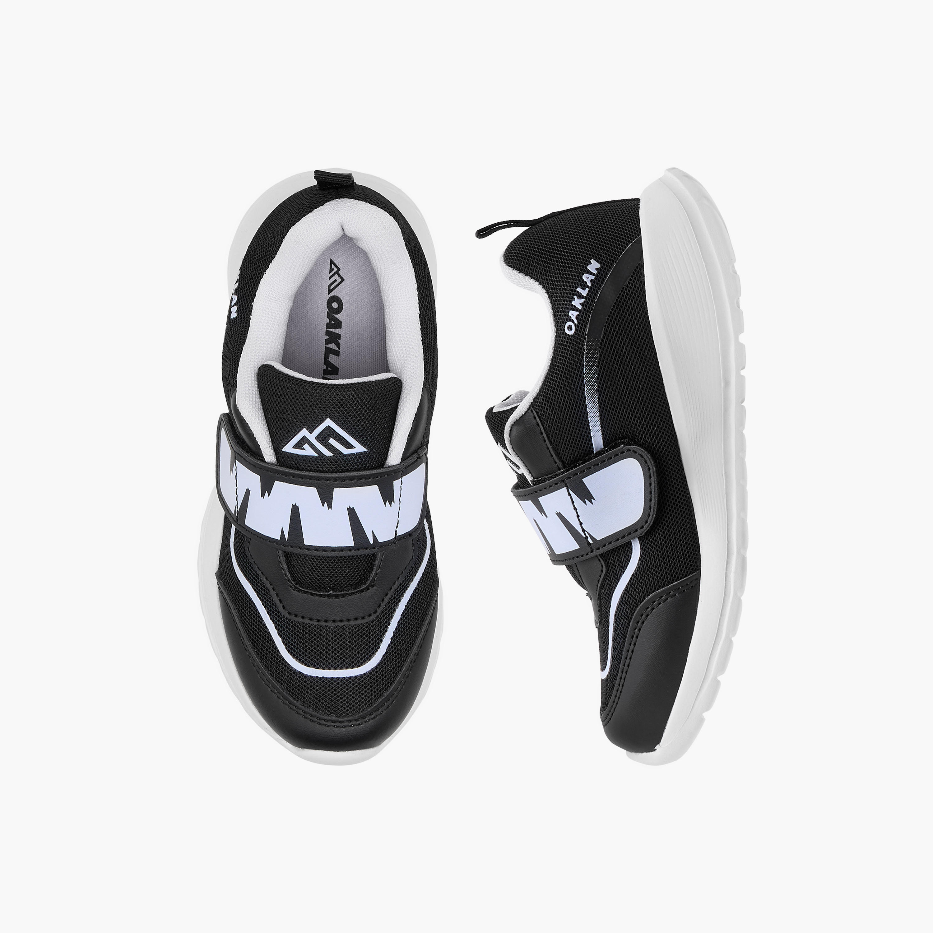 Oaklan by Shoexpress Logo Detail Sports Shoes with Hook and Loop Closure-girls-shoes-sports-image-1