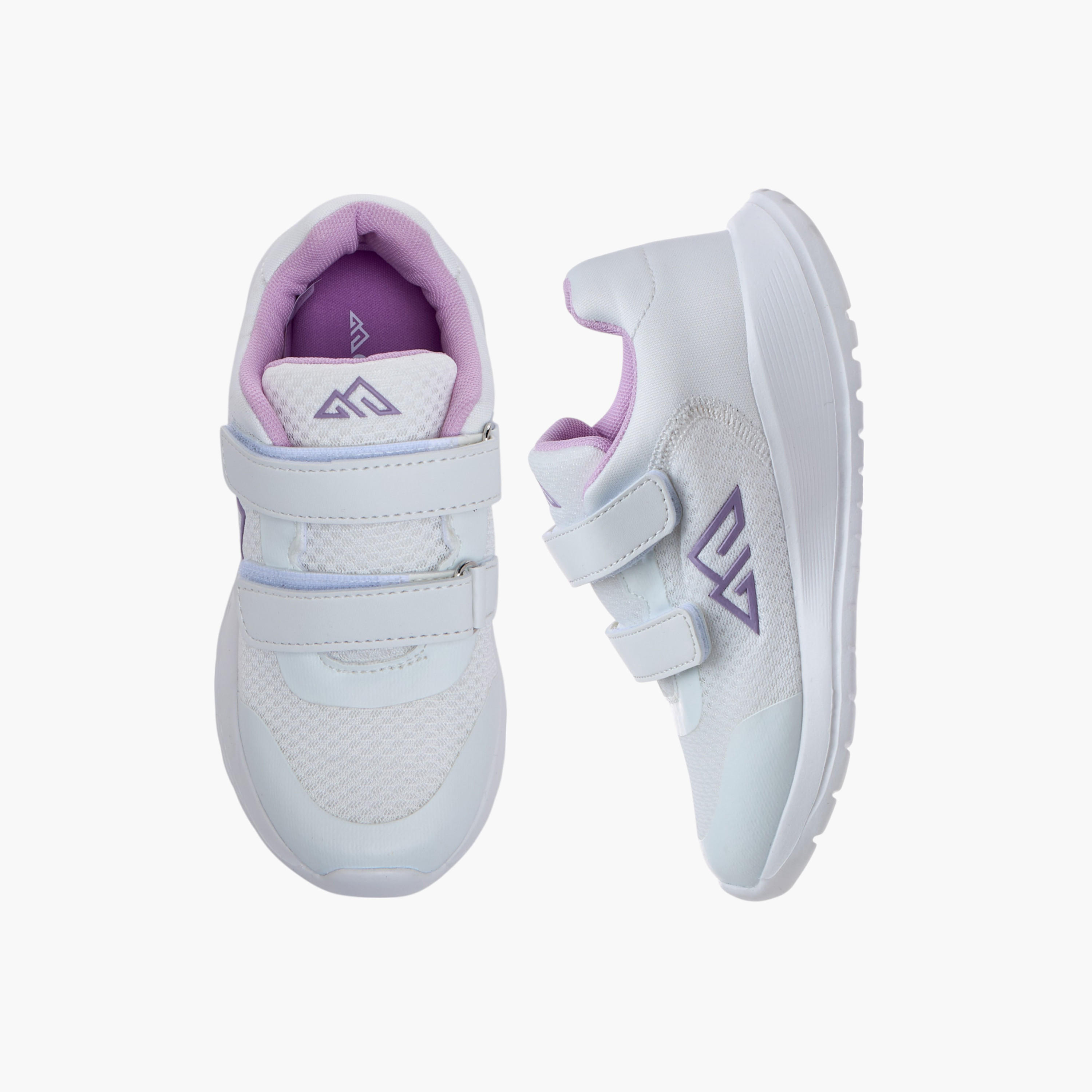 Oaklan by Shoexpress Logo Print Sports Shoes with Hook and Loop Closure-girls-shoes-sports-image-1