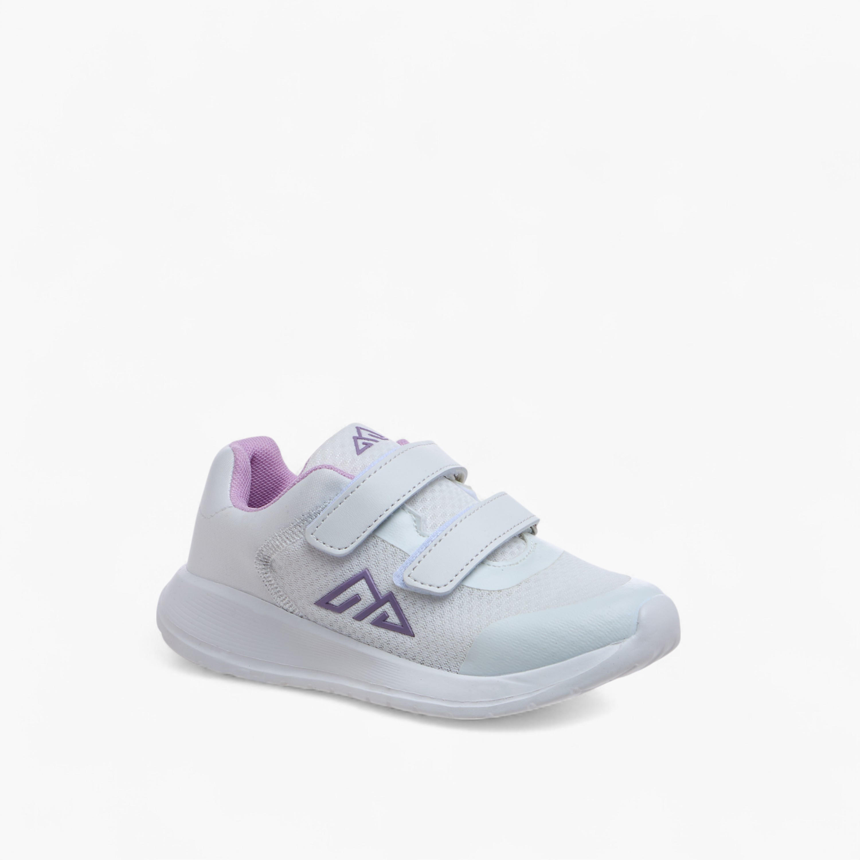 Oaklan by Shoexpress Logo Print Sports Shoes with Hook and Loop Closure-girls-shoes-sports-image-2