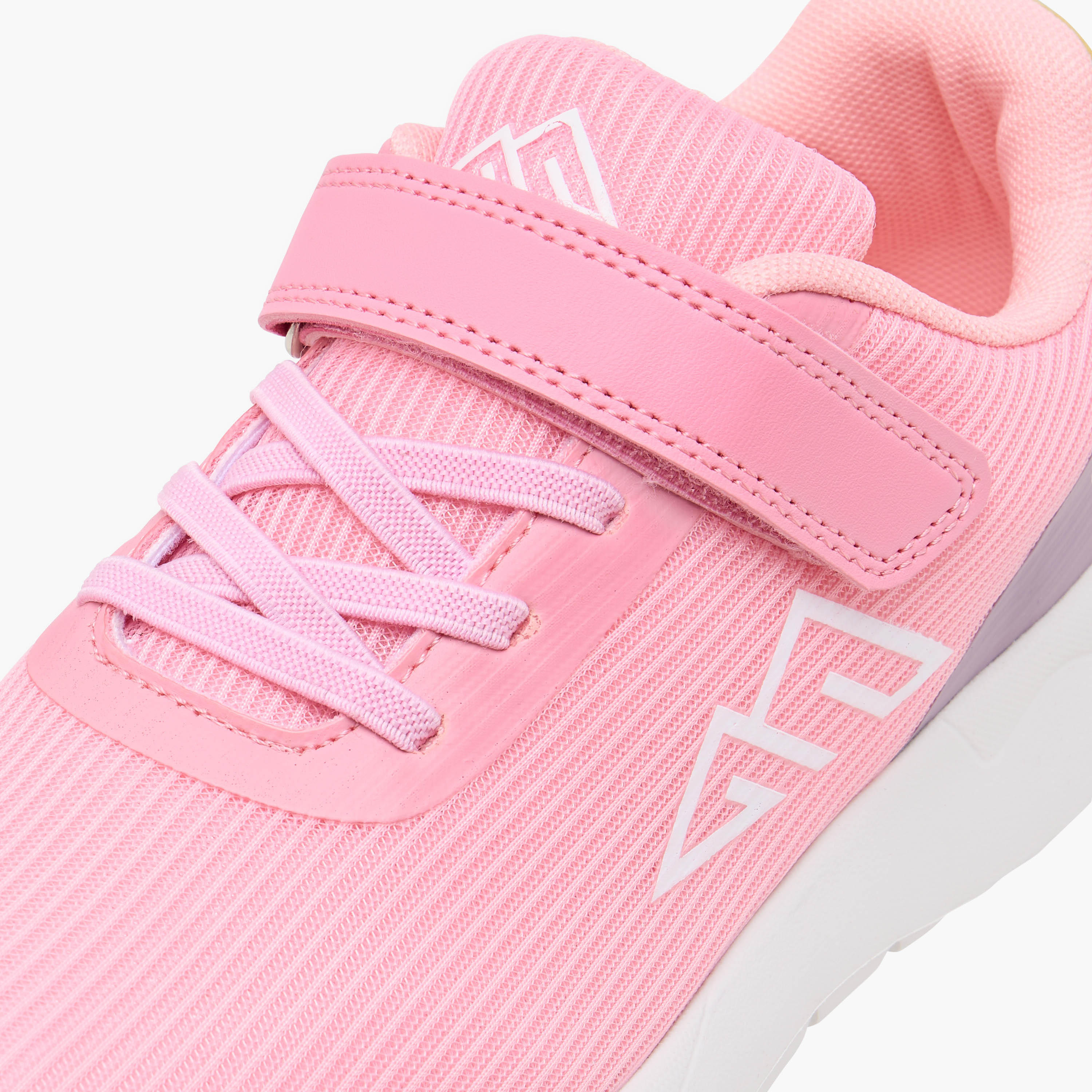 Oaklan by Shoexpress Logo Print Sports Shoes with Hook and Loop Closure-girls-shoes-sports-image-4