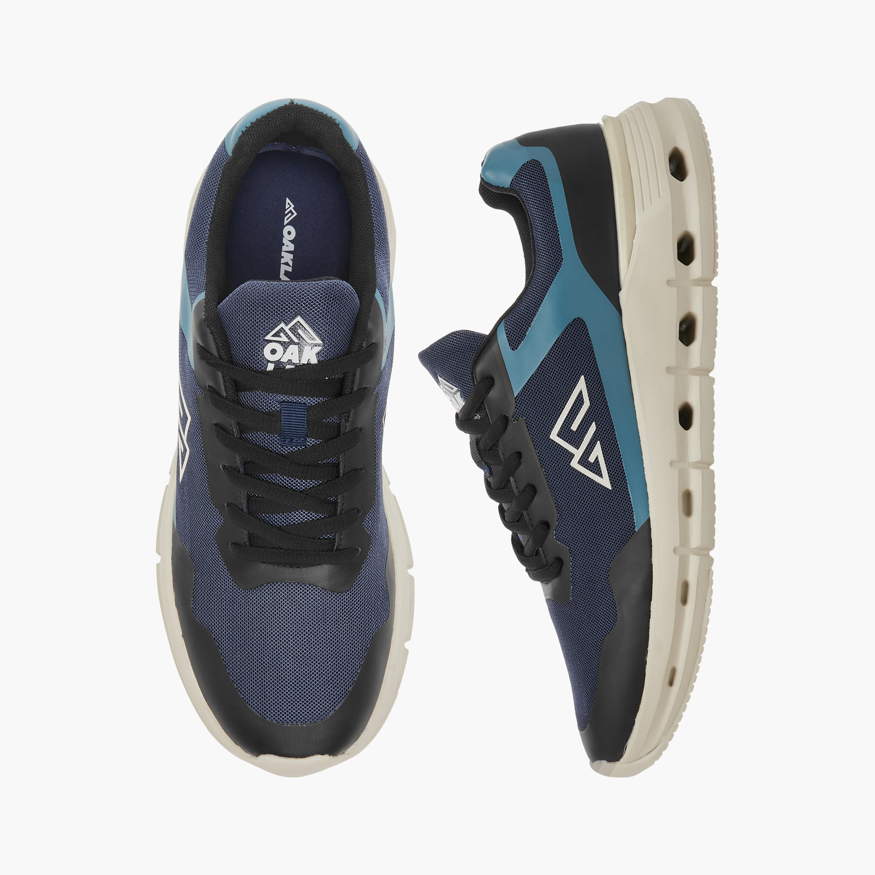 Oaklan by Shoexpress Mesh Panelled Sports Shoes with Lace-Up Closure-sports-men-shoes-image-1