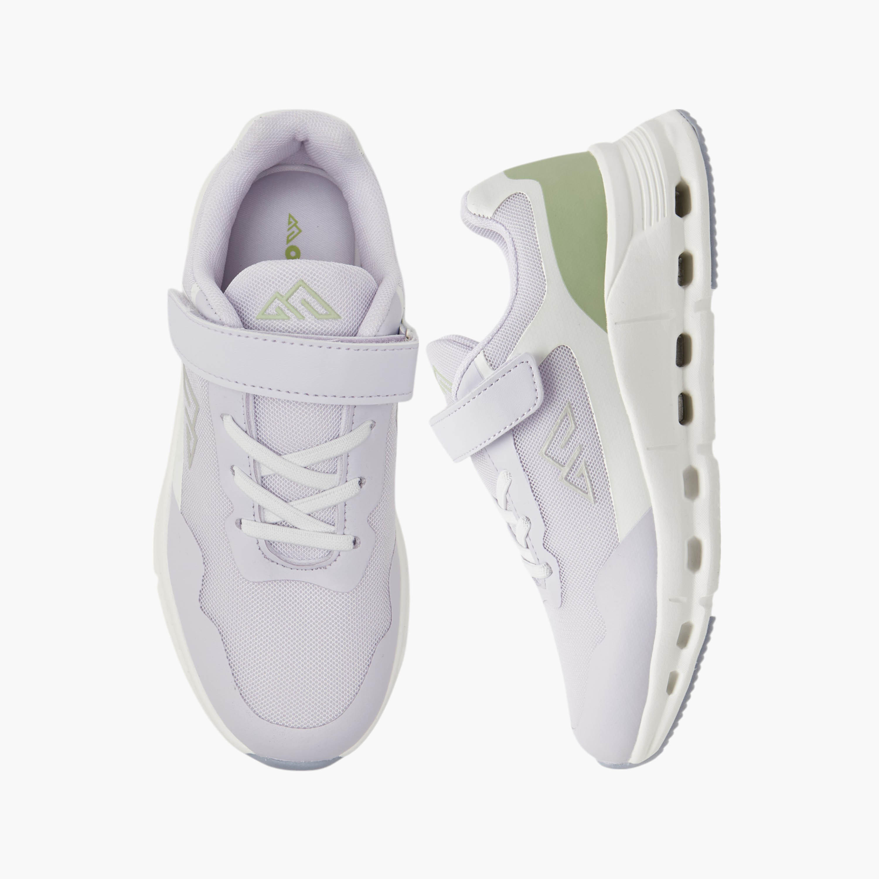 Oaklan by Shoexpress Textured Sneakers with Hook and Loop Closure-girls-shoes-sneakers-image-1