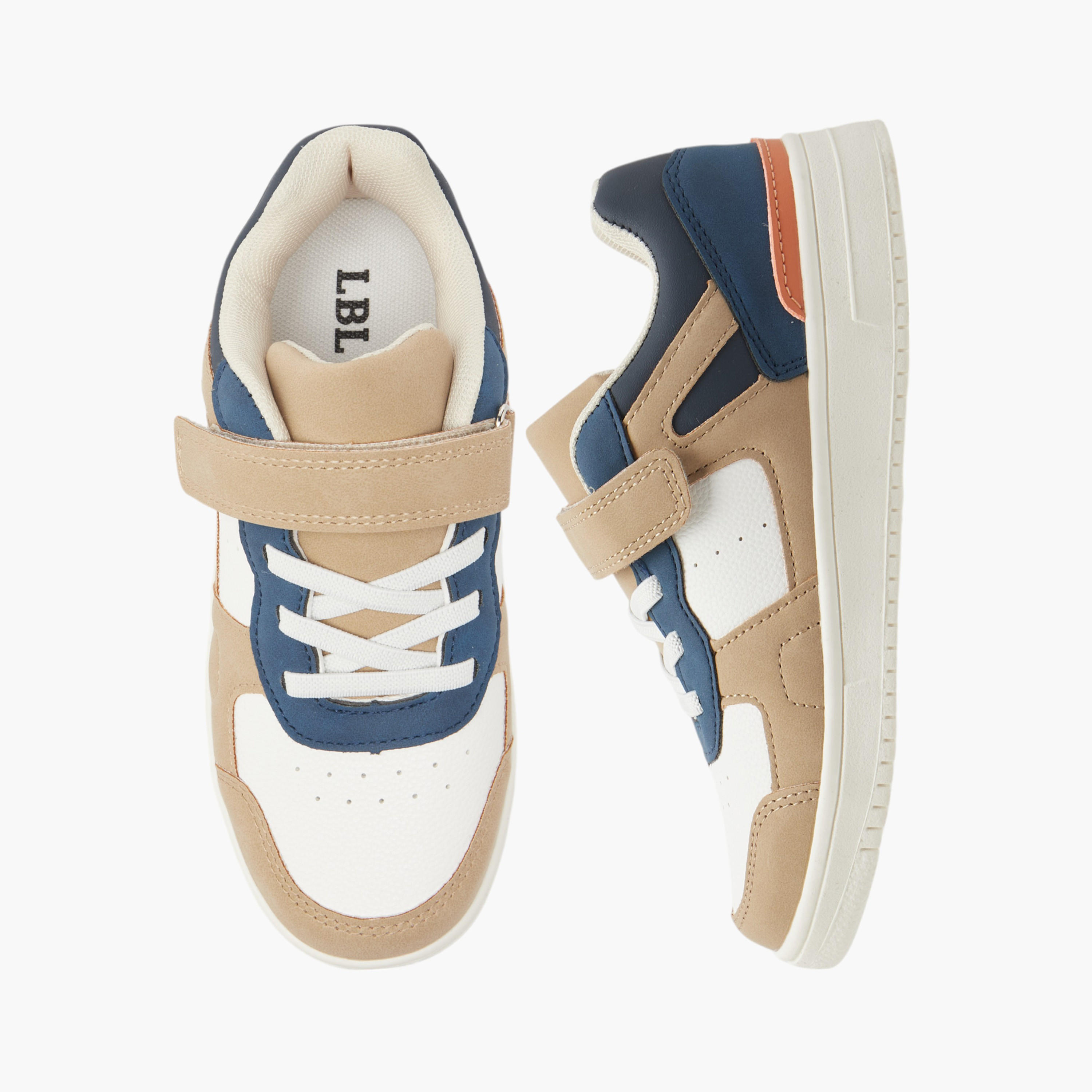 LBL by Shoexpress Colourblock Sneakers with Hook and Loop Closure-boys-shoes-sneakers-image-1