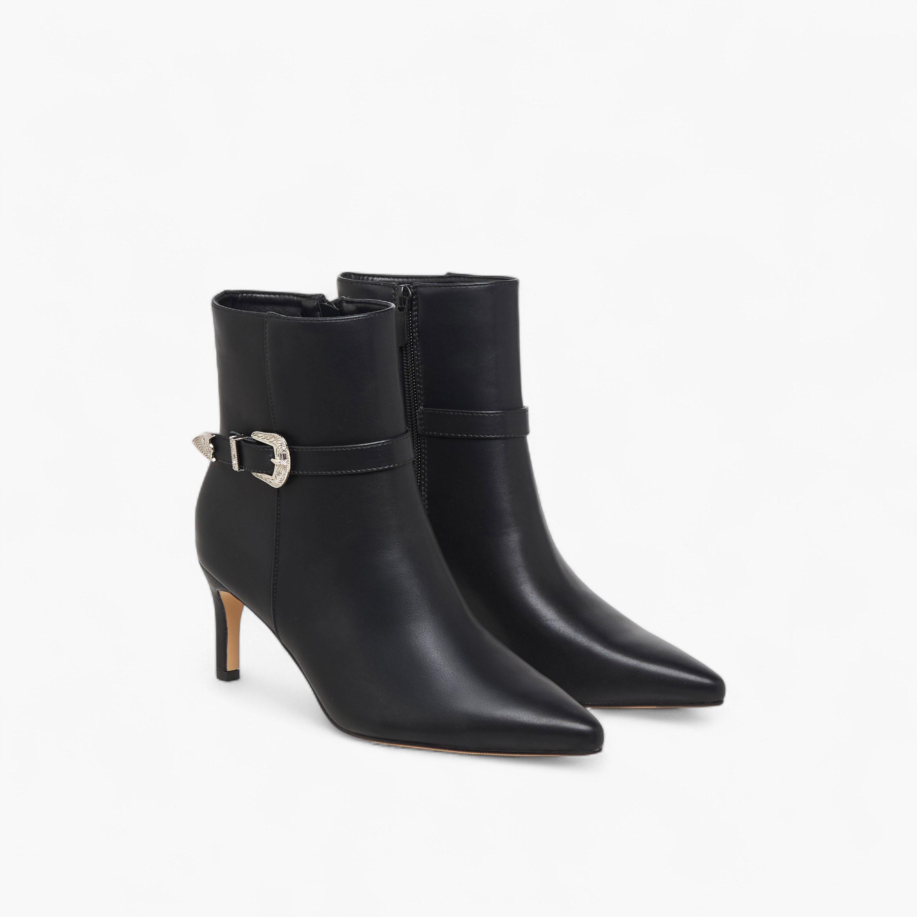 Flora Bella Women Buckle Detail Ankle Boots-women-shoes-boots-image-1