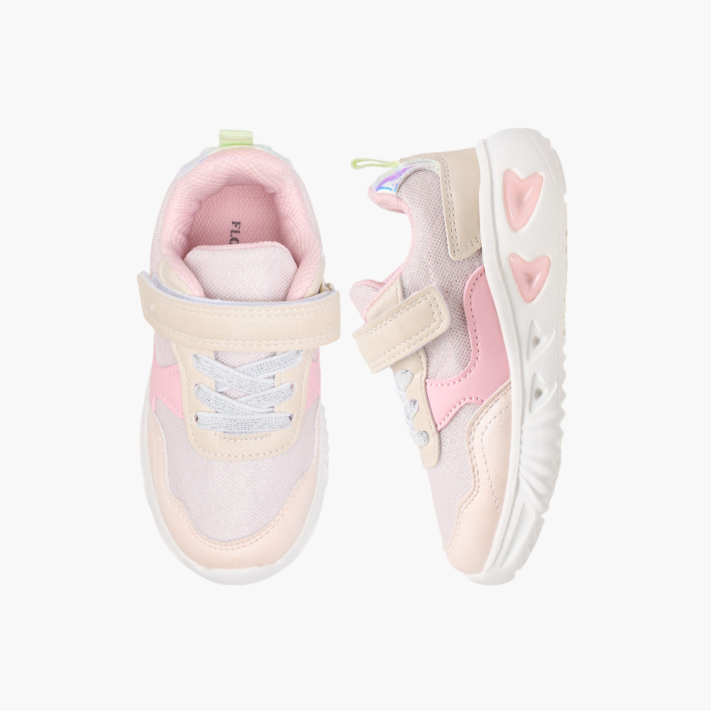 حذاء سنيكرز مضيء بقوالب ملونة وشريط إغلاق من فلورا بيلا-girls-shoes-sneakers-image-1