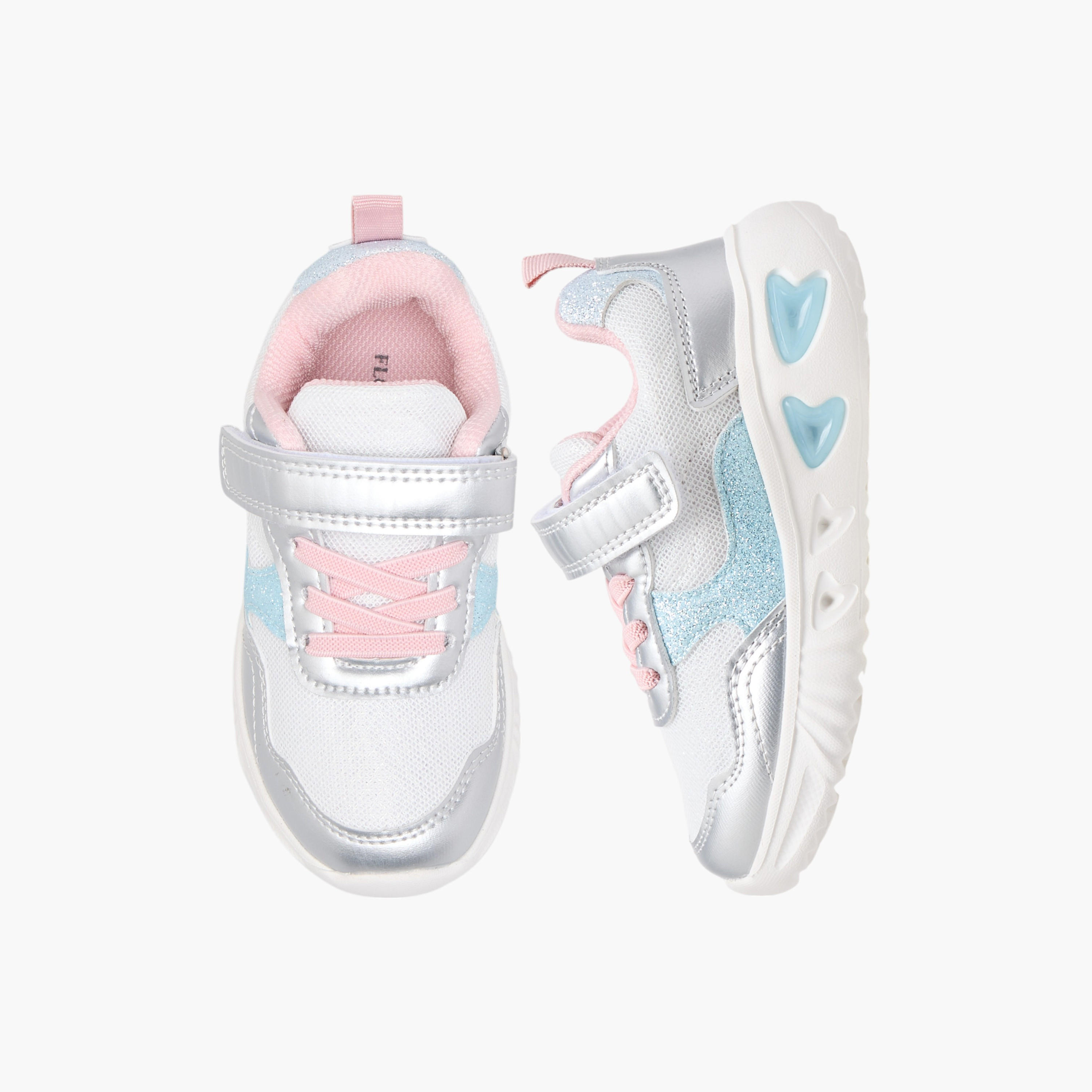 حذاء سنيكرز مضيء بقوالب ملونة وشريط إغلاق من فلورا بيلا-girls-shoes-sneakers-image-1