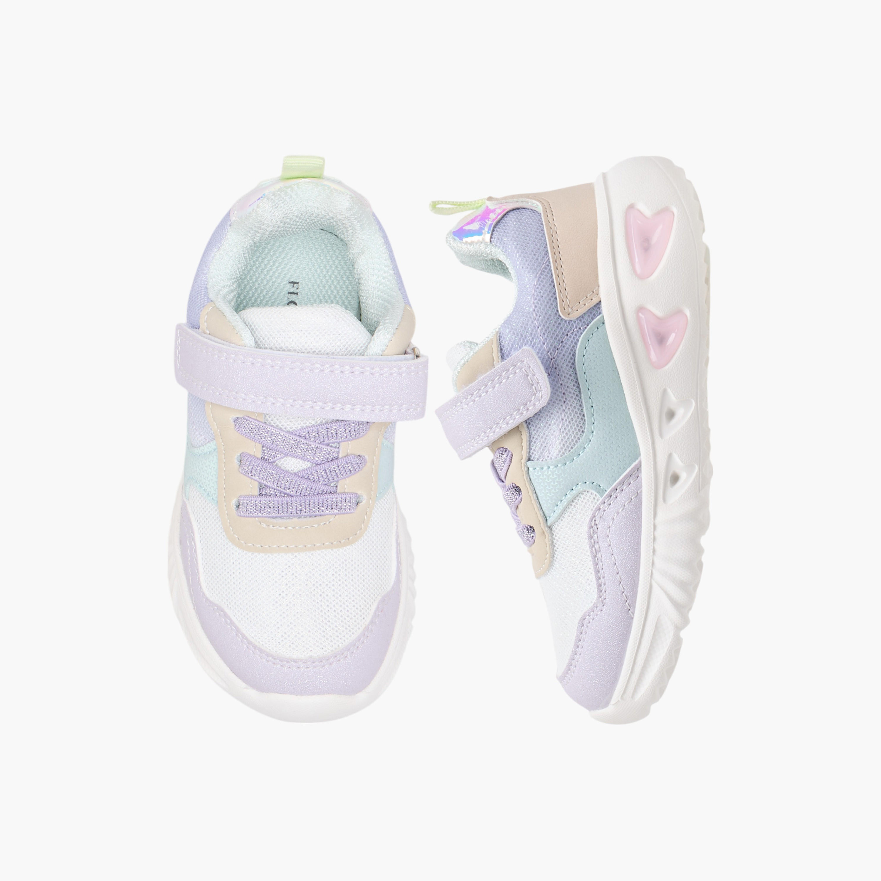 Flora Bella Colourblock Light-Up Sneakers with Hook and Loop Closure-girls-shoes-sneakers-image-1