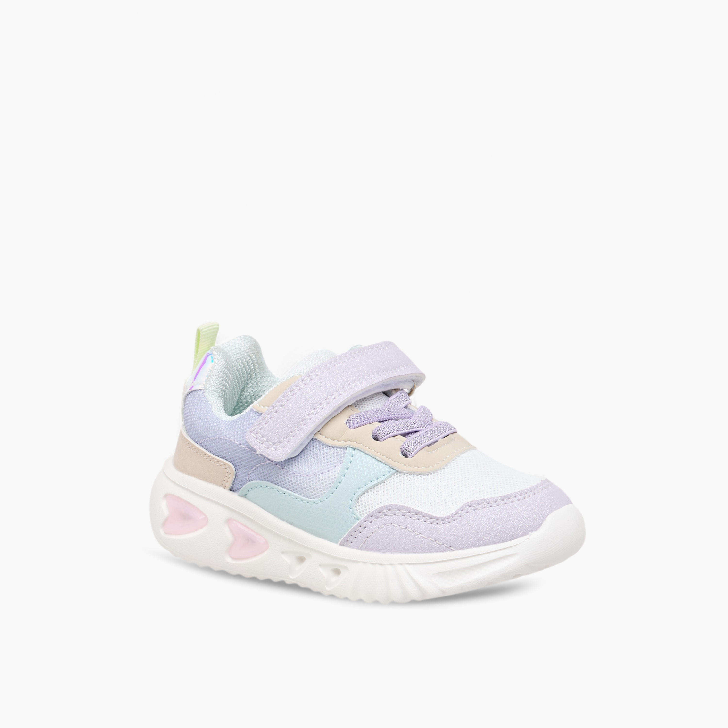Flora Bella Colourblock Light-Up Sneakers with Hook and Loop Closure-girls-shoes-sneakers-image-2
