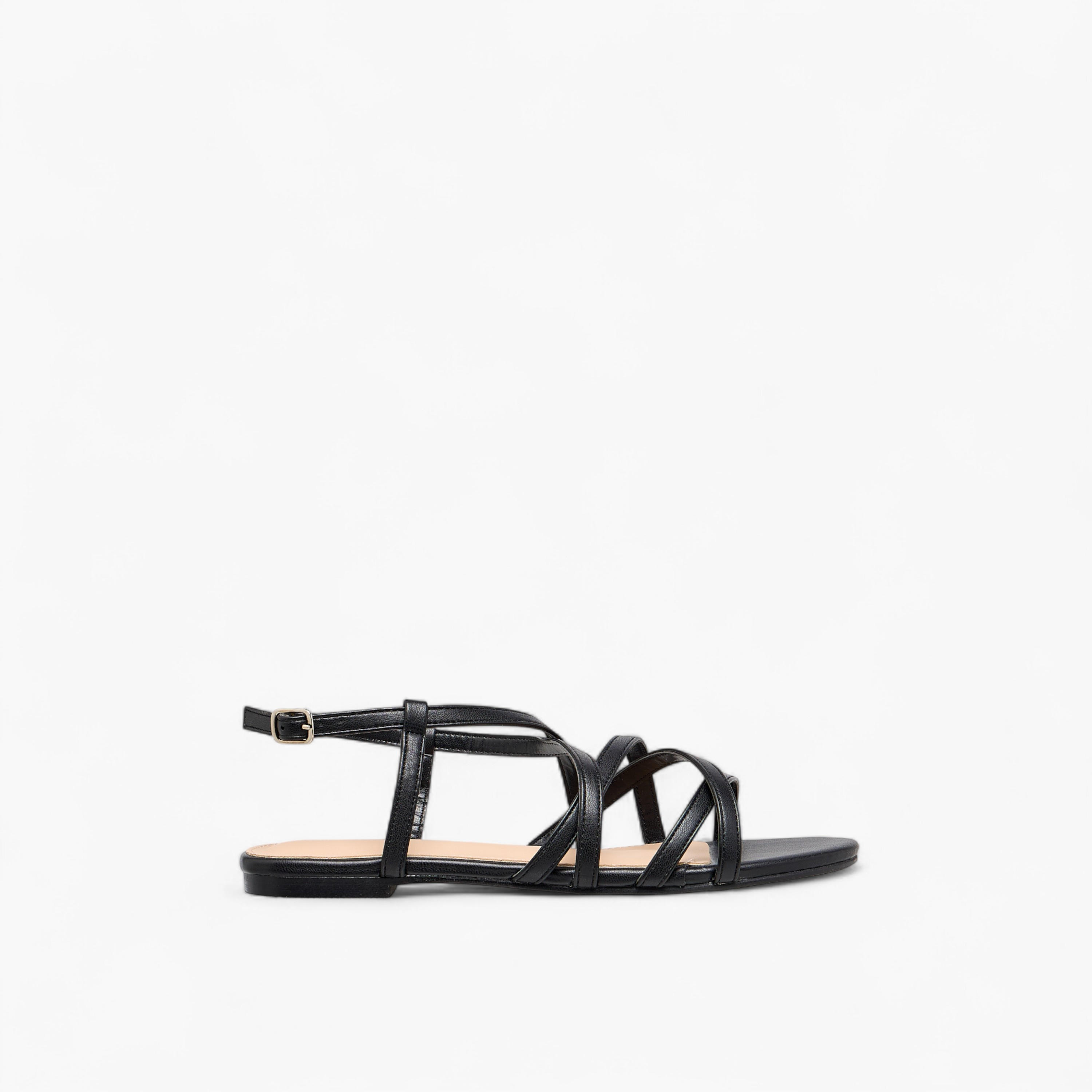 Flora Bella Solid Criss Cross Sandals with Buckle Closure-women-shoes-flats-sandals-image-3