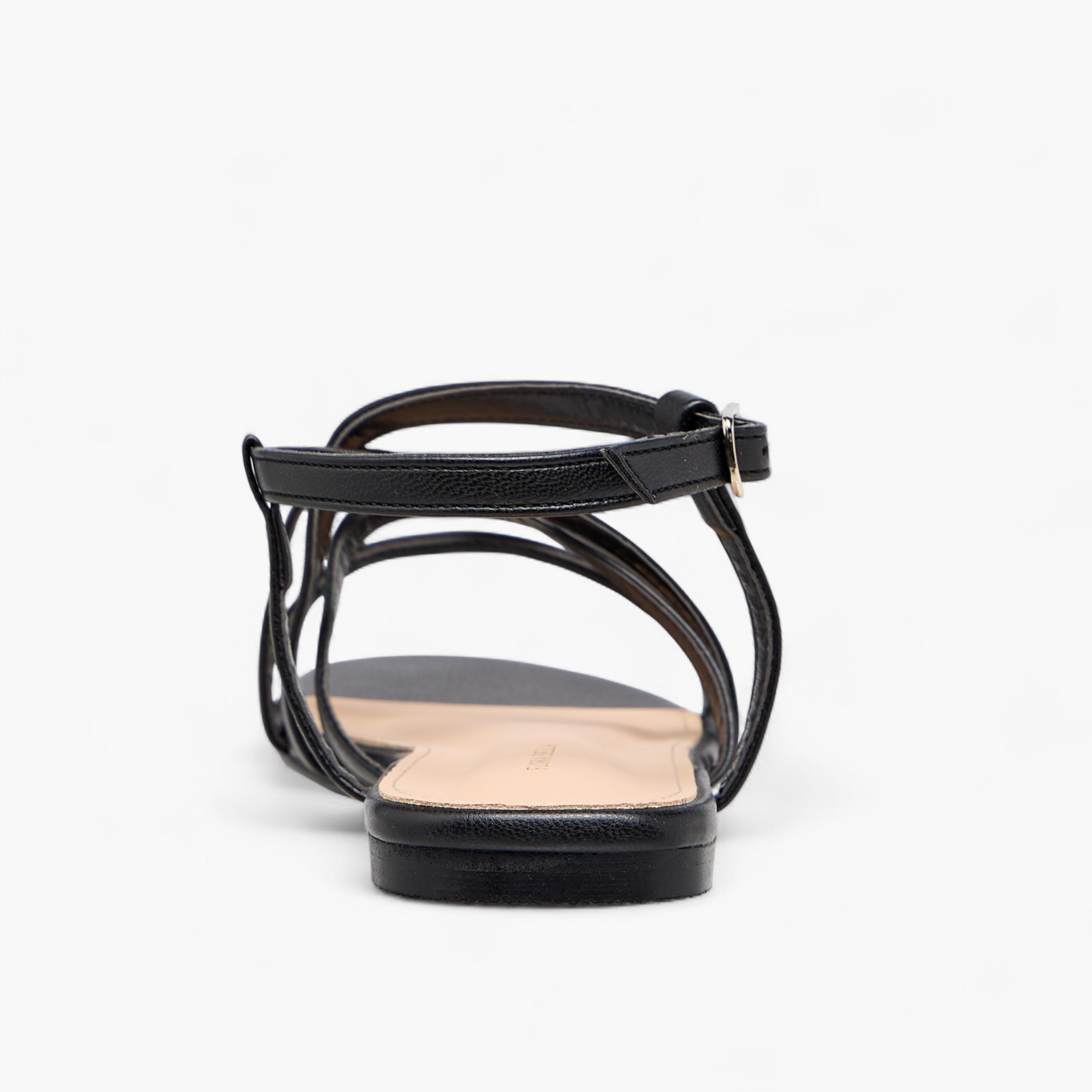Flora Bella Solid Criss Cross Sandals with Buckle Closure-women-shoes-flats-sandals-image-5