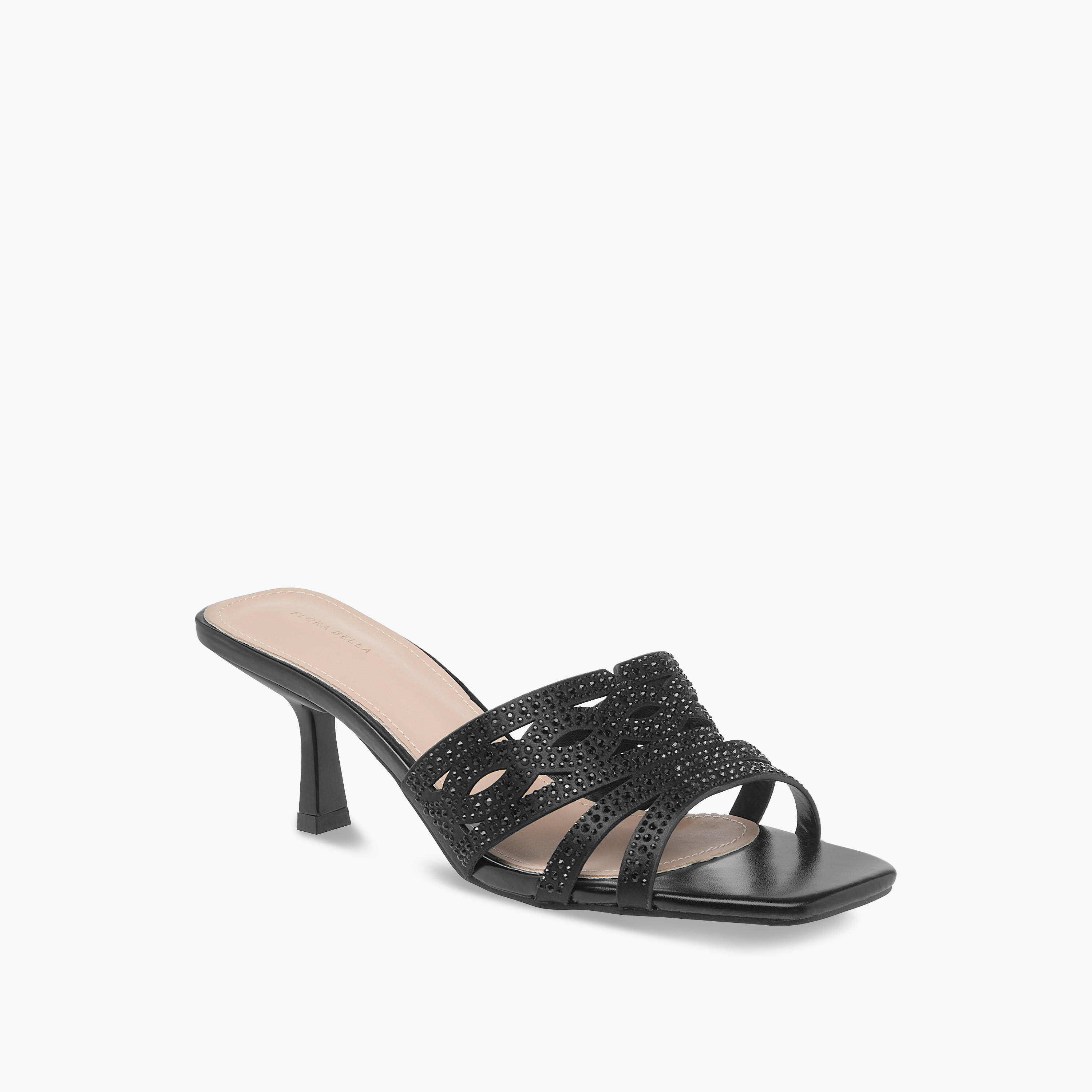 Flora Bella Embellished Slip-On Sandals with Flared Heels-women-shoes-sandals-heeled-image-2