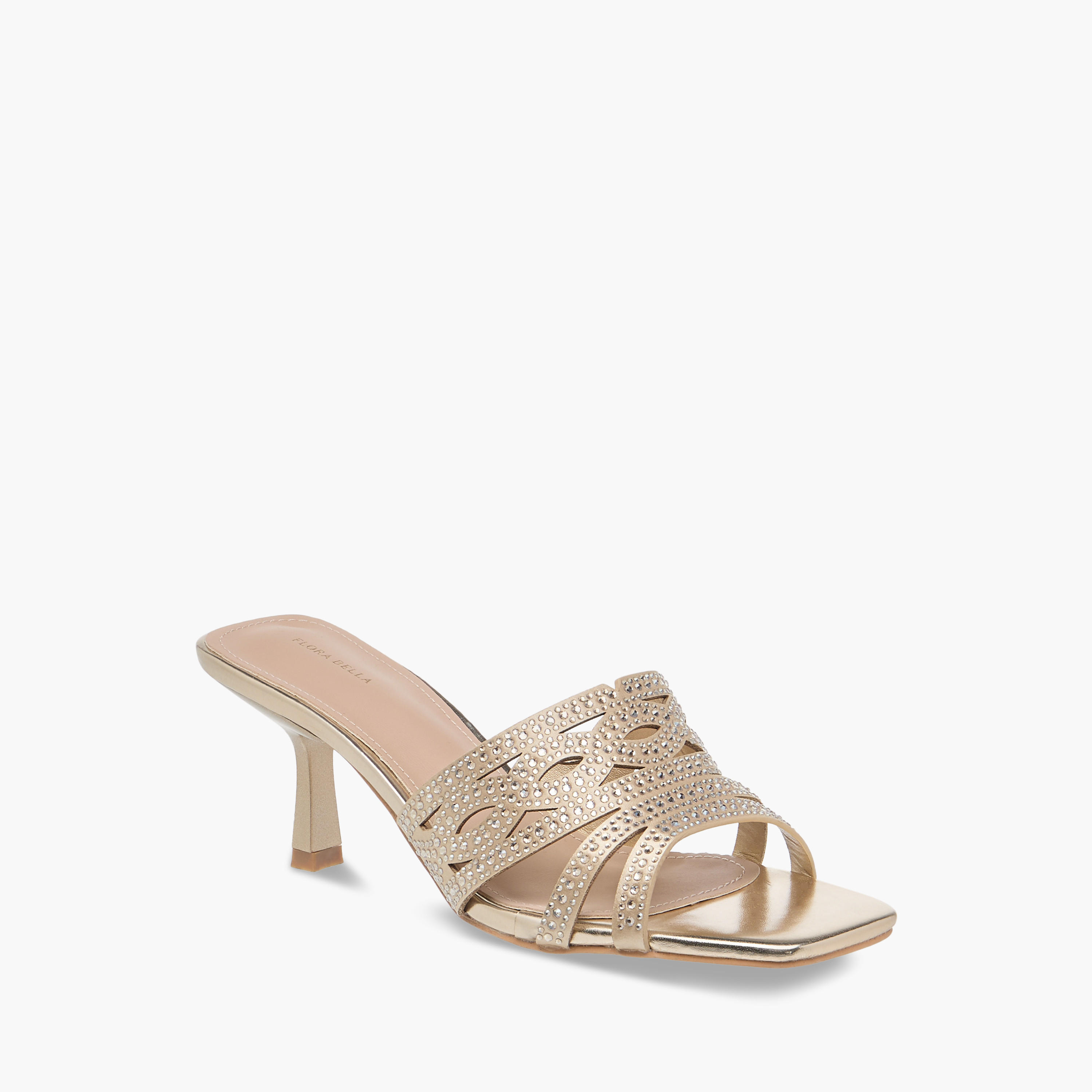 Flora Bella Embellished Slip-On Sandals with Flared Heels-women-shoes-sandals-heeled-image-2