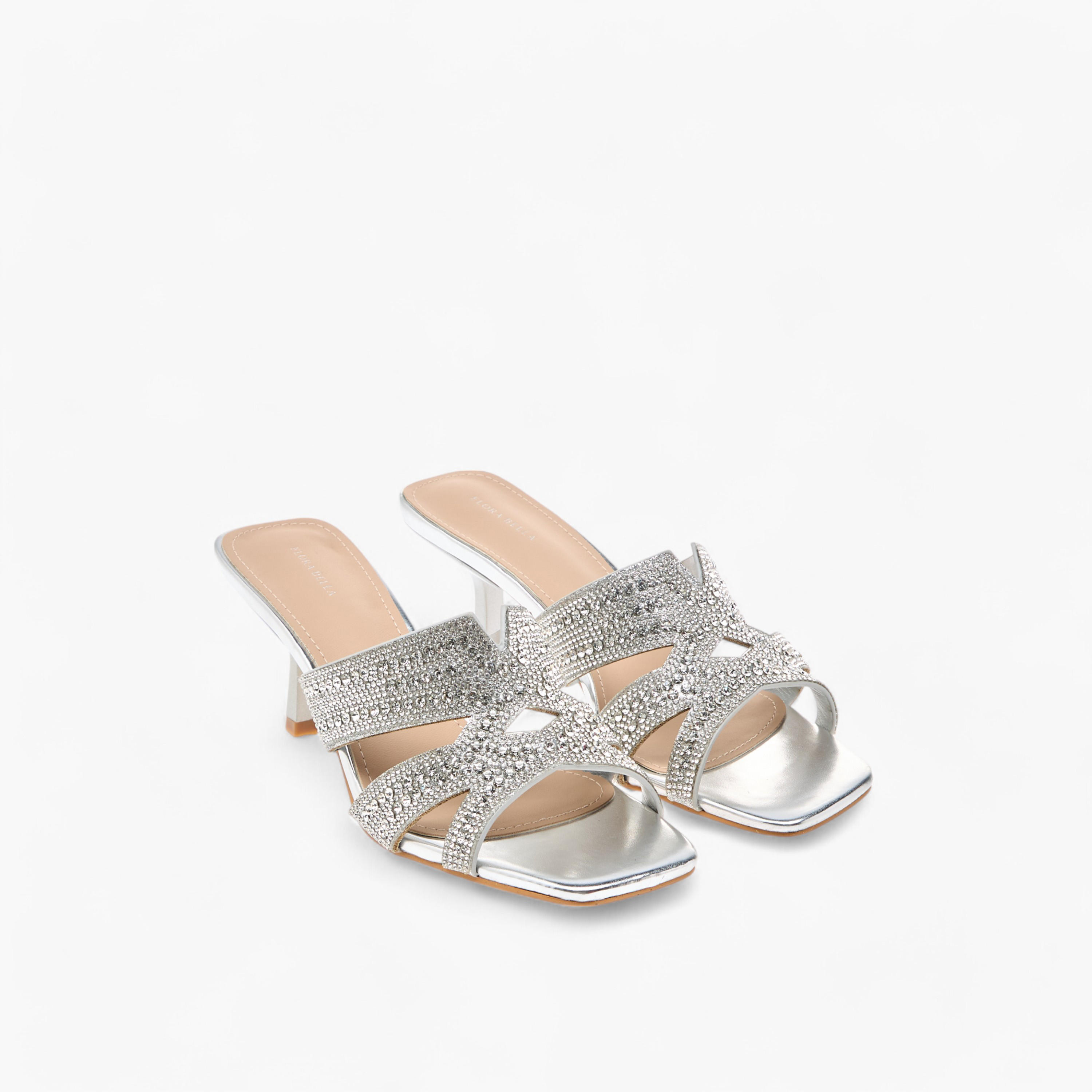 Flora Bella Embellished Slip-On Sandals with Flared Heels-women-shoes-sandals-heeled-image-1