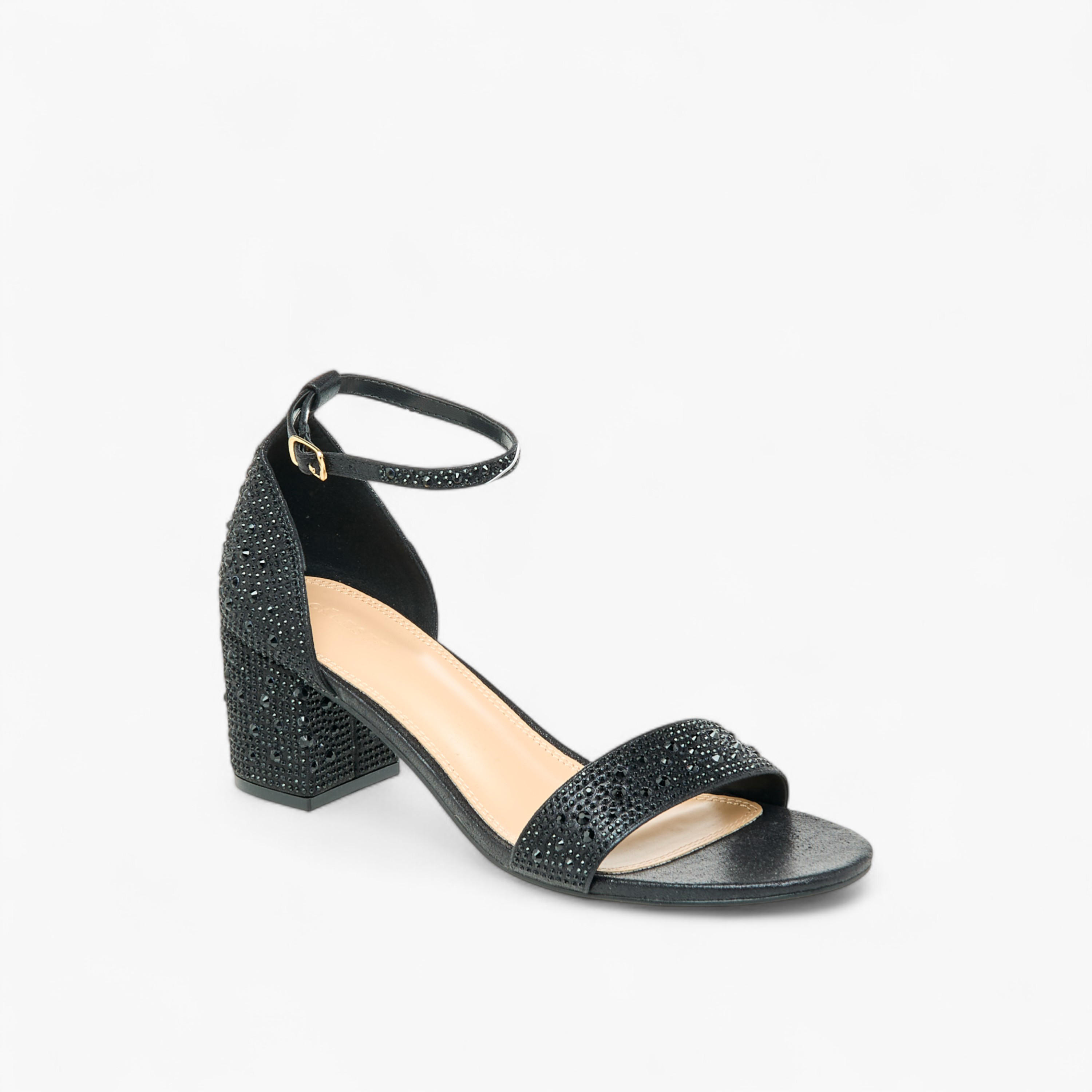 Celeste Women's Embellished Block Heel Sandals with Buckle Closure-women-shoes-sandals-heeled-image-2