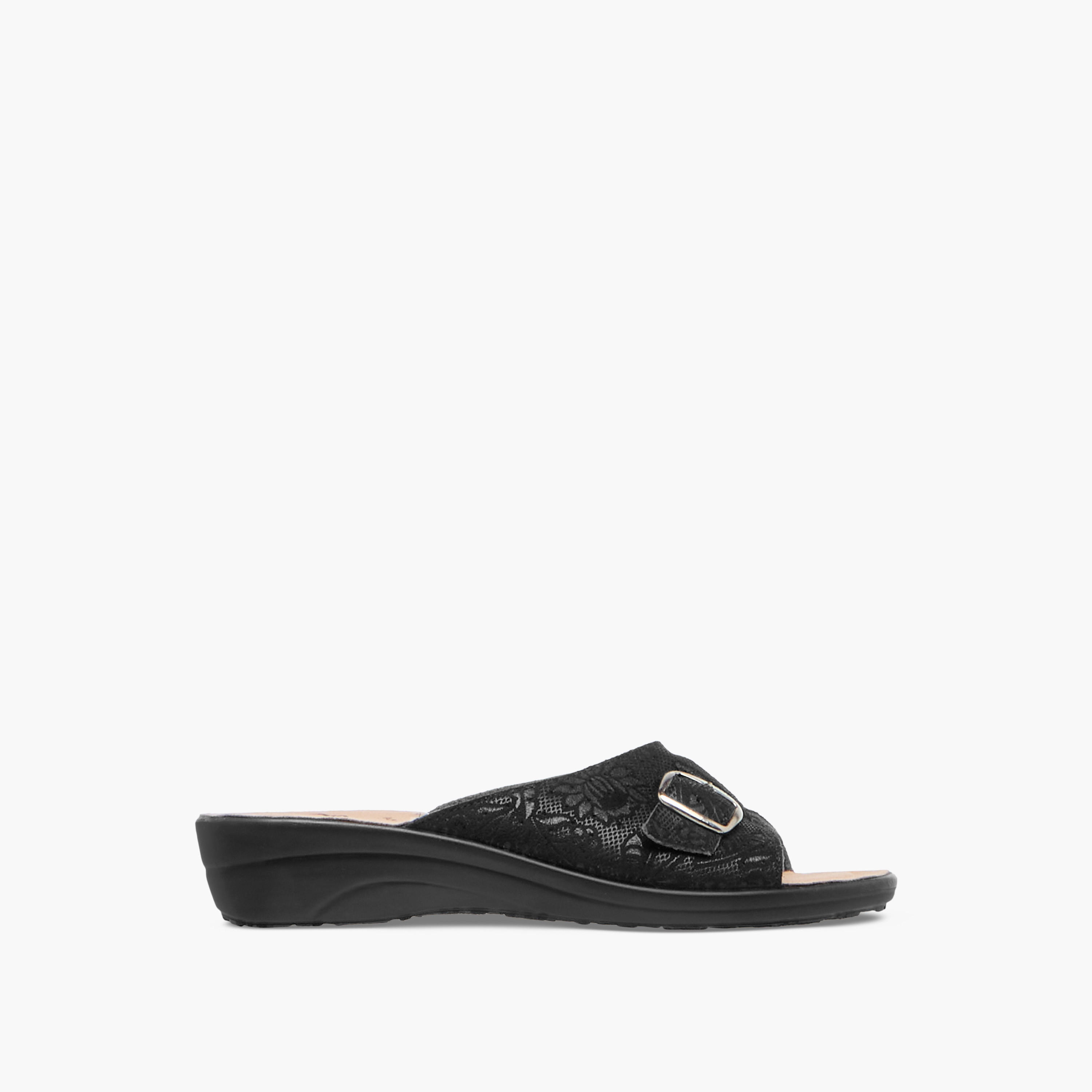 FlyFlot Buckle Accent Slip-On Comfort Sandals with Wedge Heels-women-shoes-sandals-heeled-image-3