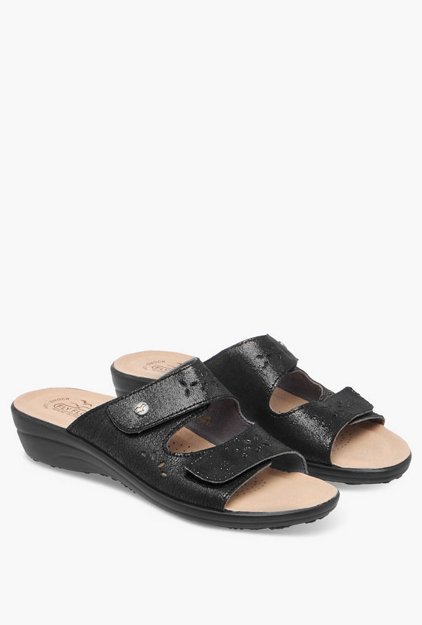FlyFlot Cutout Detail Slip-On Comfort Sandals with Wedge Heels-women-shoes-sandals-image-1