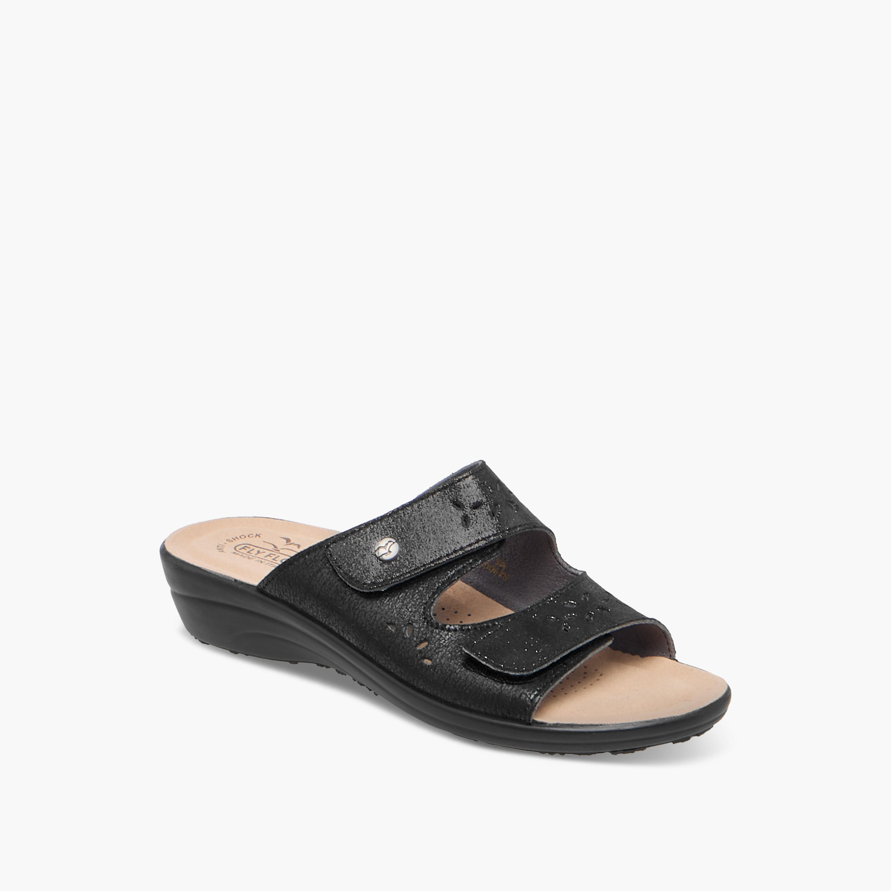 FlyFlot Cutout Detail Slip-On Comfort Sandals with Wedge Heels-women-shoes-sandals-heeled-image-2
