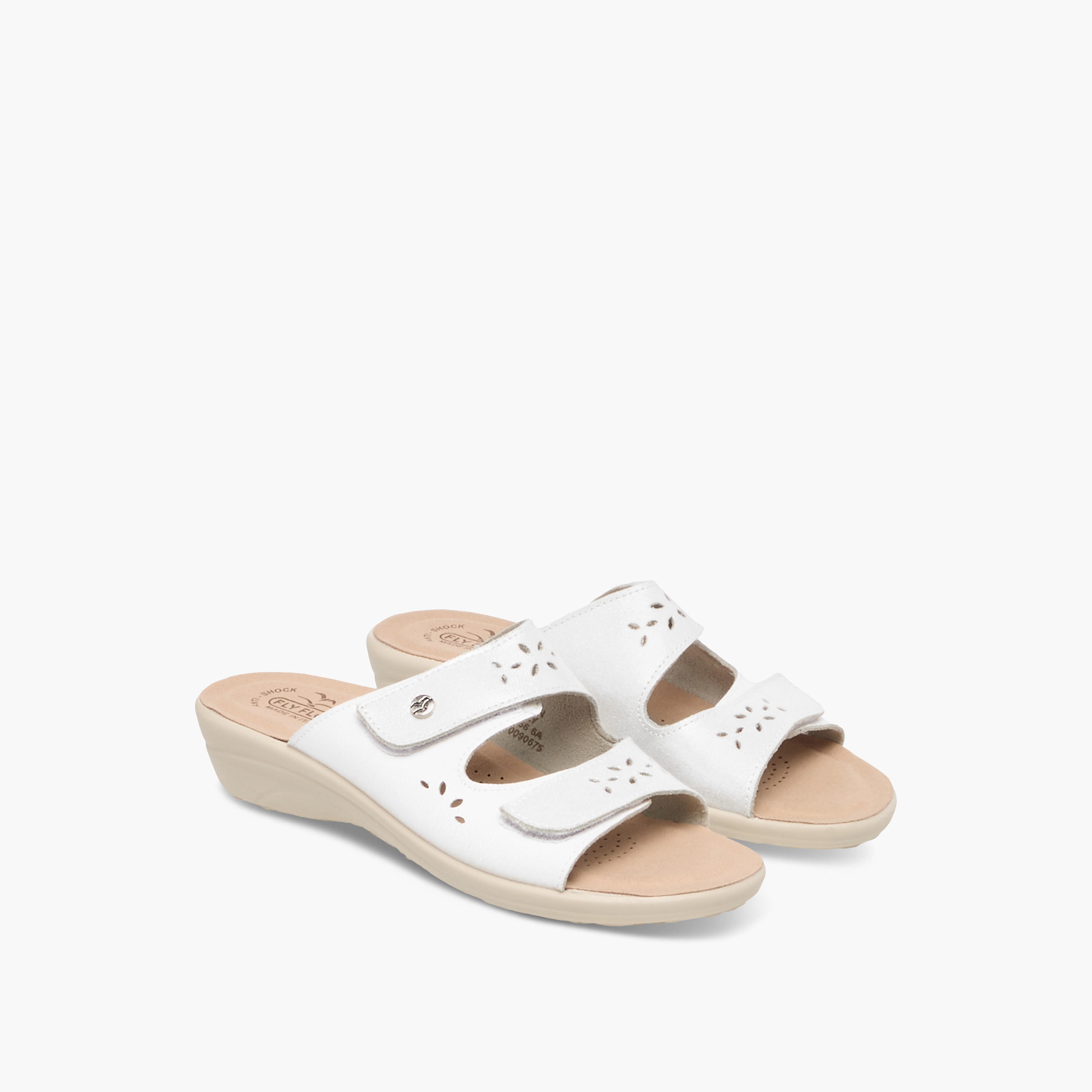 FlyFlot Cutout Detail Slip-On Comfort Sandals with Wedge Heels-women-shoes-sandals-heeled-image-1
