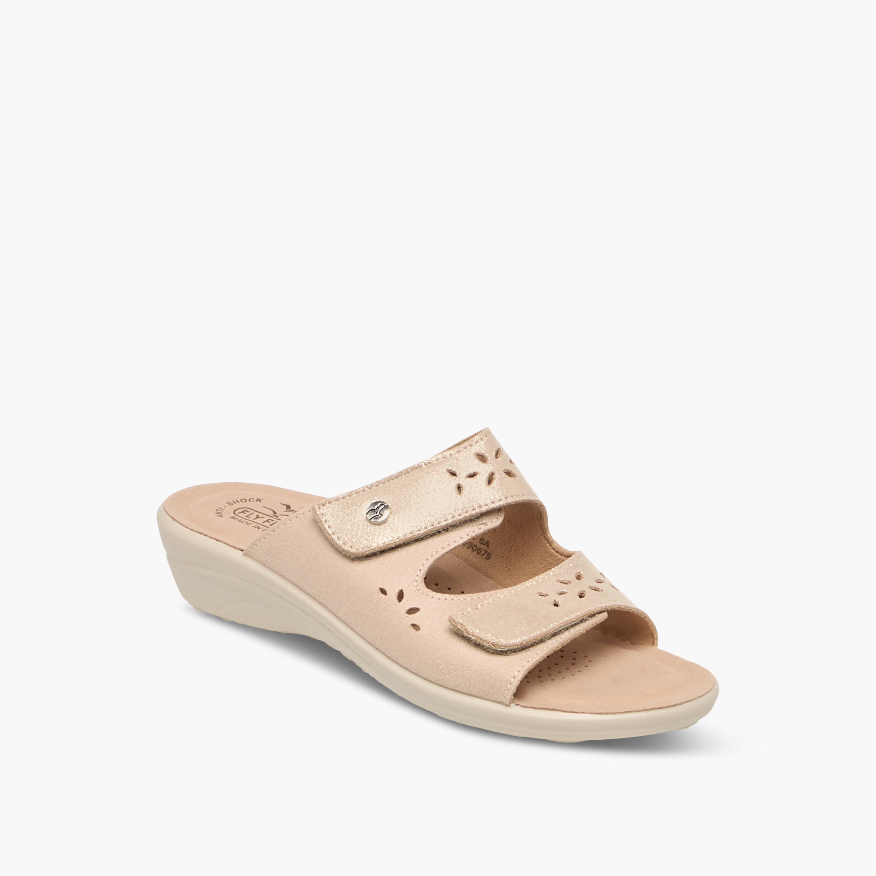 FlyFlot Cutout Detail Slip-On Comfort Sandals with Wedge Heels-women-shoes-sandals-heeled-image-2
