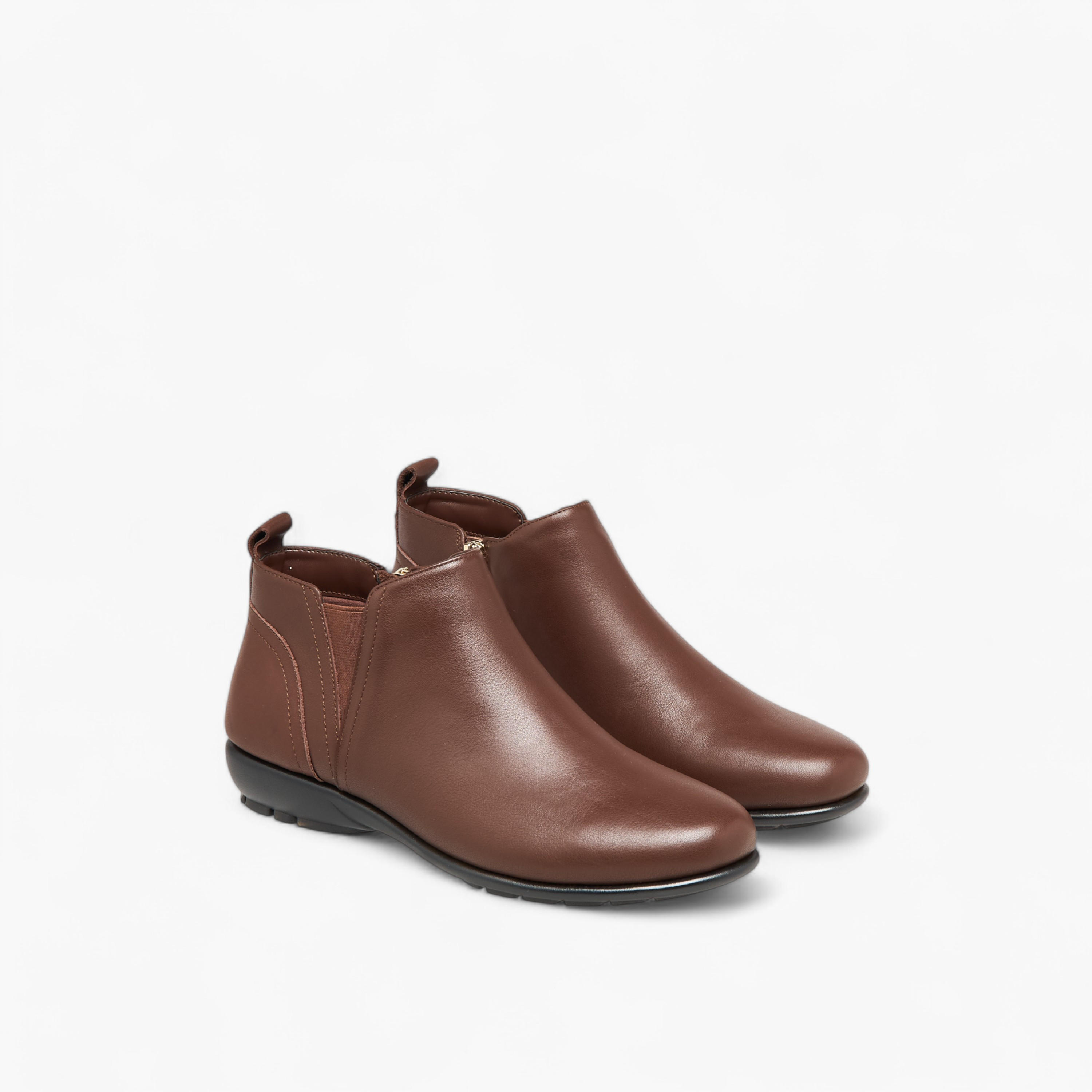 Le Confort Textured Slip-On Ankle Boots with Block Heels-women-shoes-boots-image-1