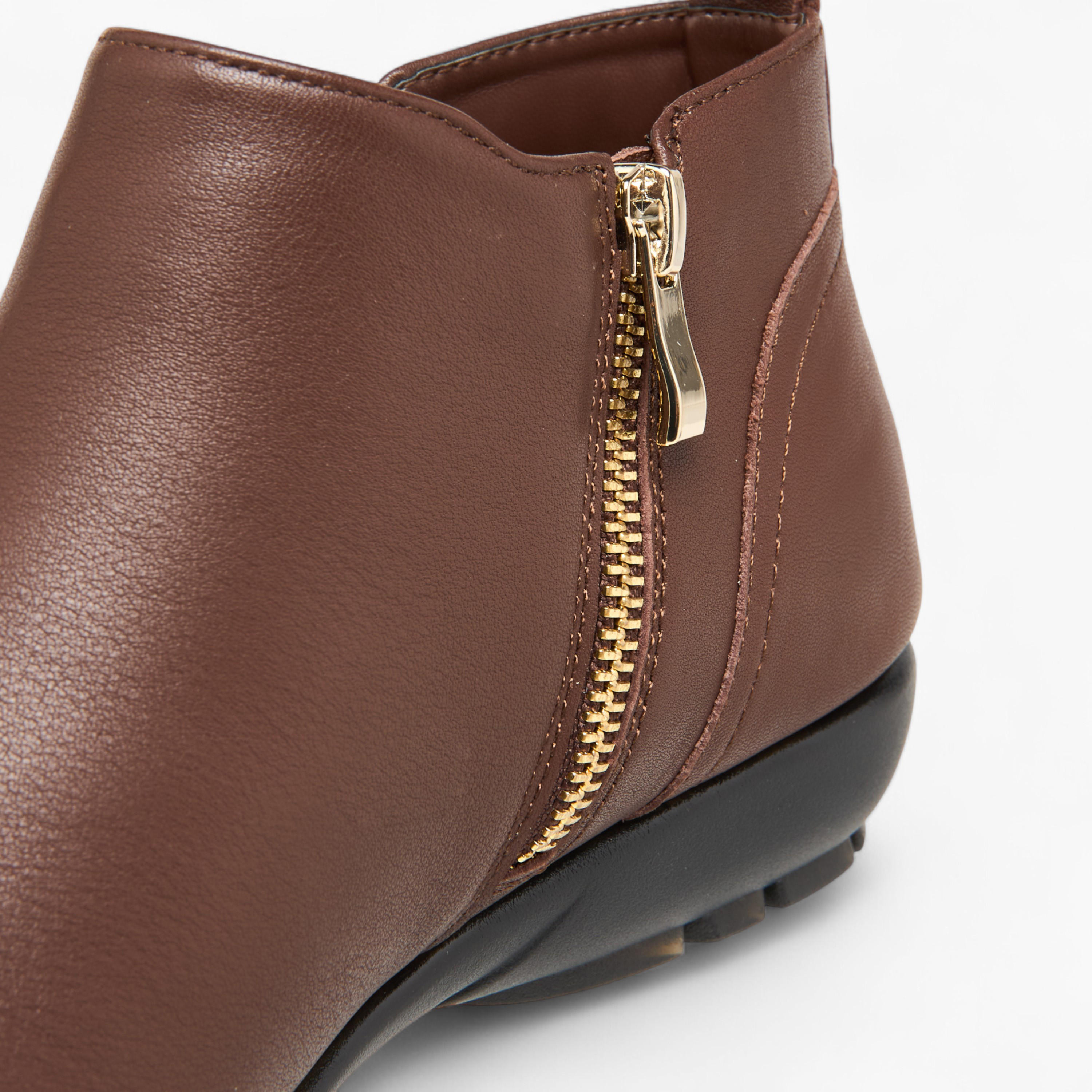 Le Confort Textured Slip-On Ankle Boots with Block Heels-women-shoes-boots-image-5