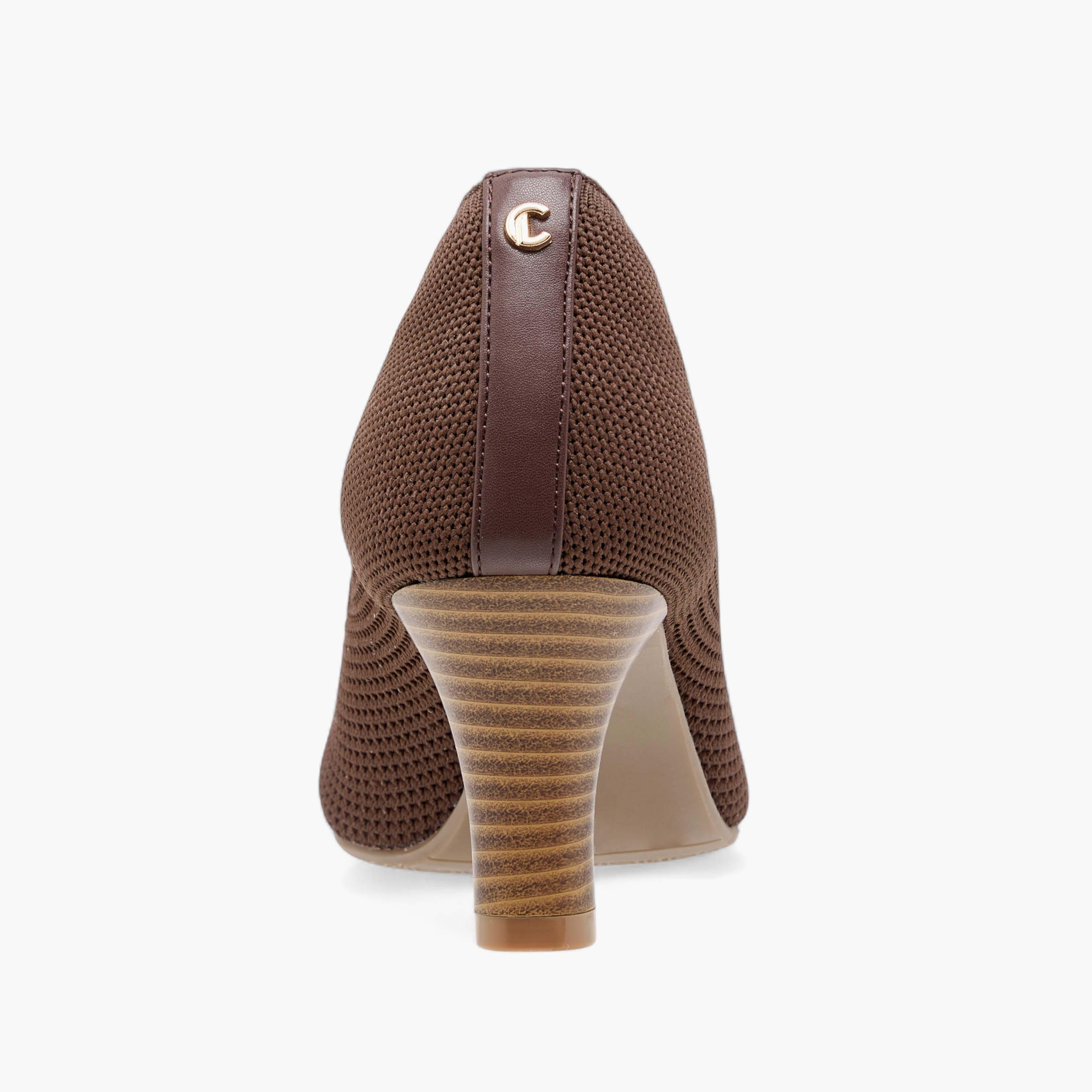 حذاء كلاسيكي فلاي نيت سهل الارتداء بارز الملمس بكعب مخروطي من لو كونفورت-women-shoes-heels-image-5