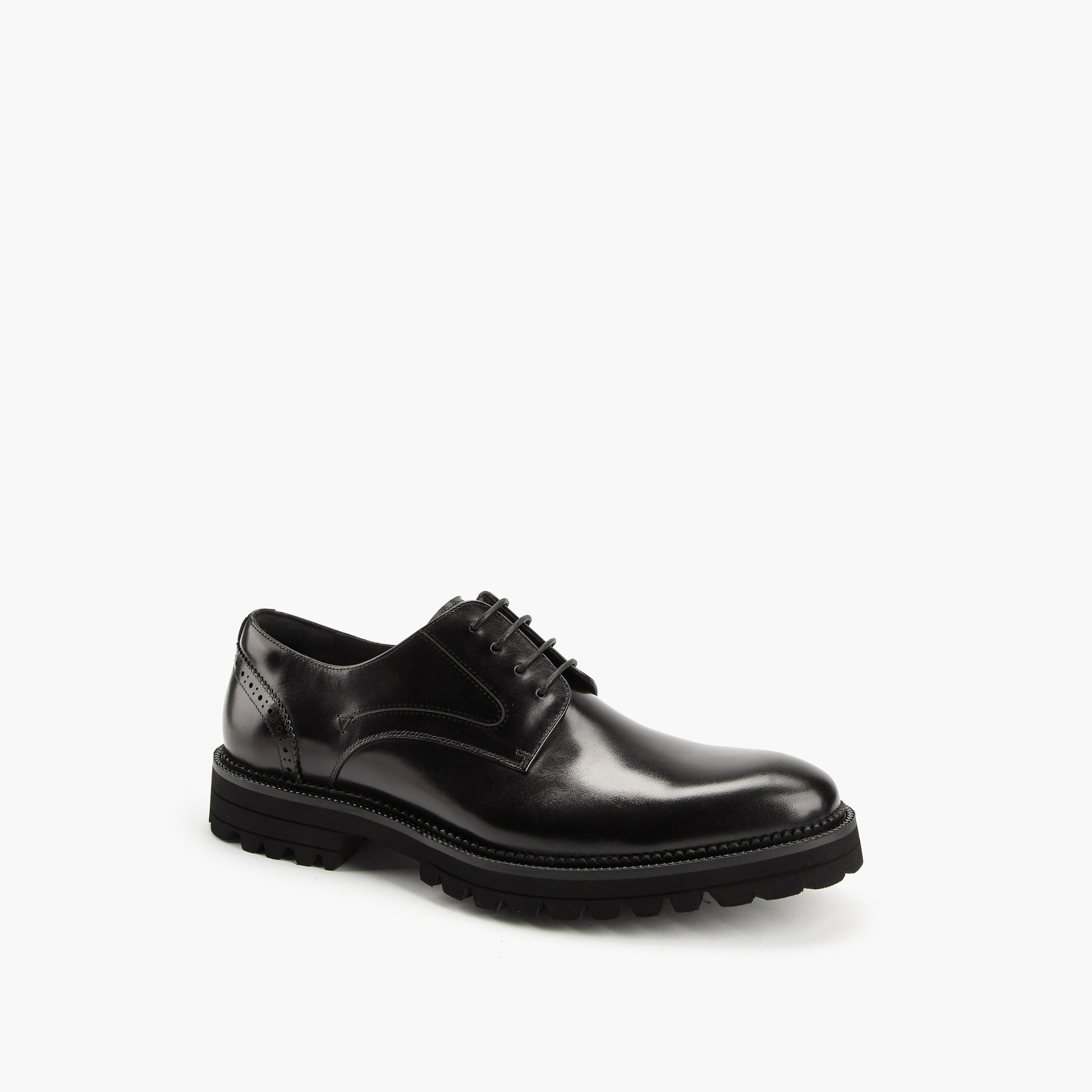 Duchini Men's Leather Solid Lace-Up Derby Shoes-men-shoes-formalshoes-image-3