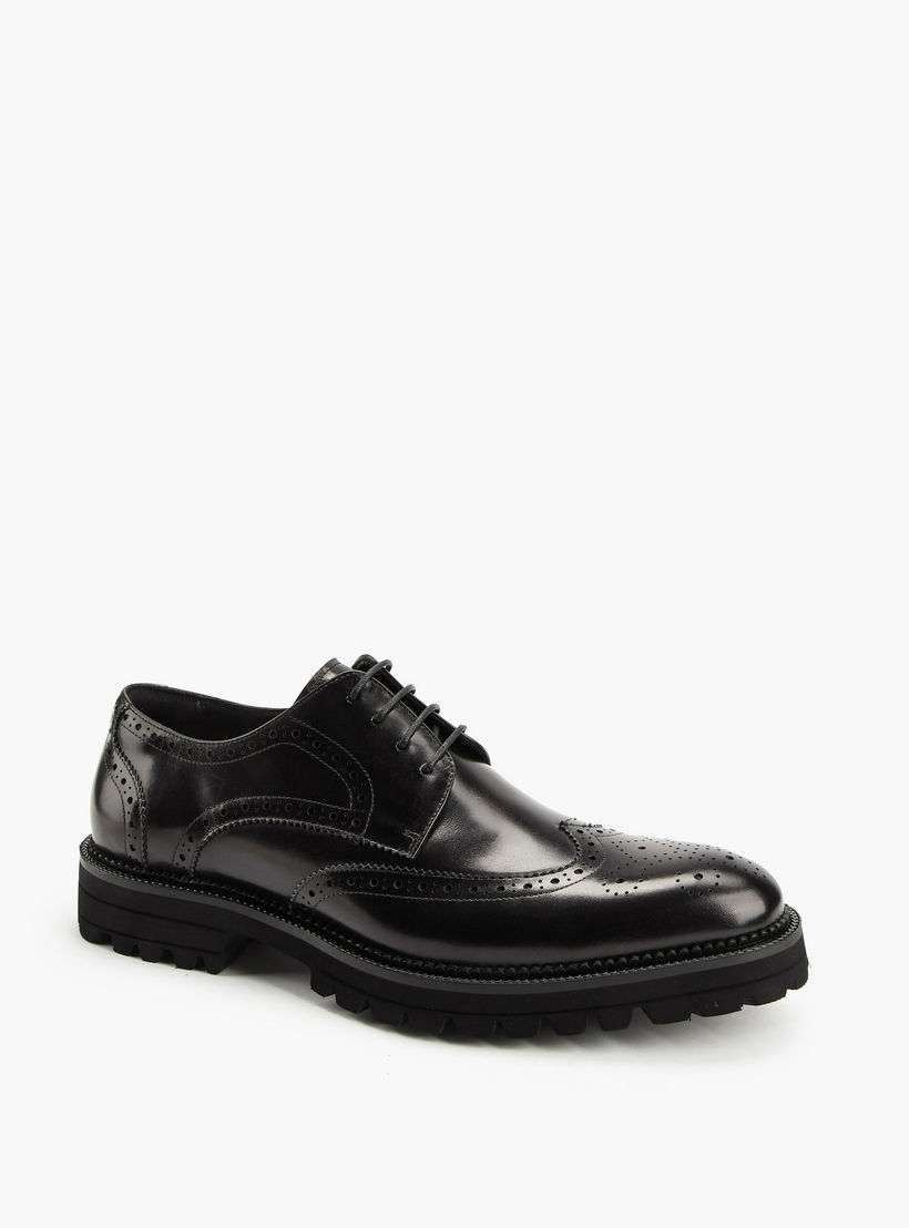 Duchini Men's Leather Textured Lace-Up Derby Shoes-men-shoes-formalshoes-image-3
